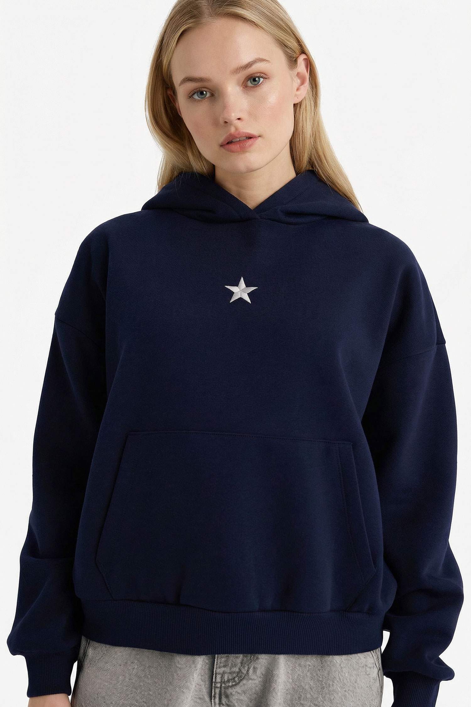 سويت شيرت اوفر سايز بغطاء للرأس بجيب