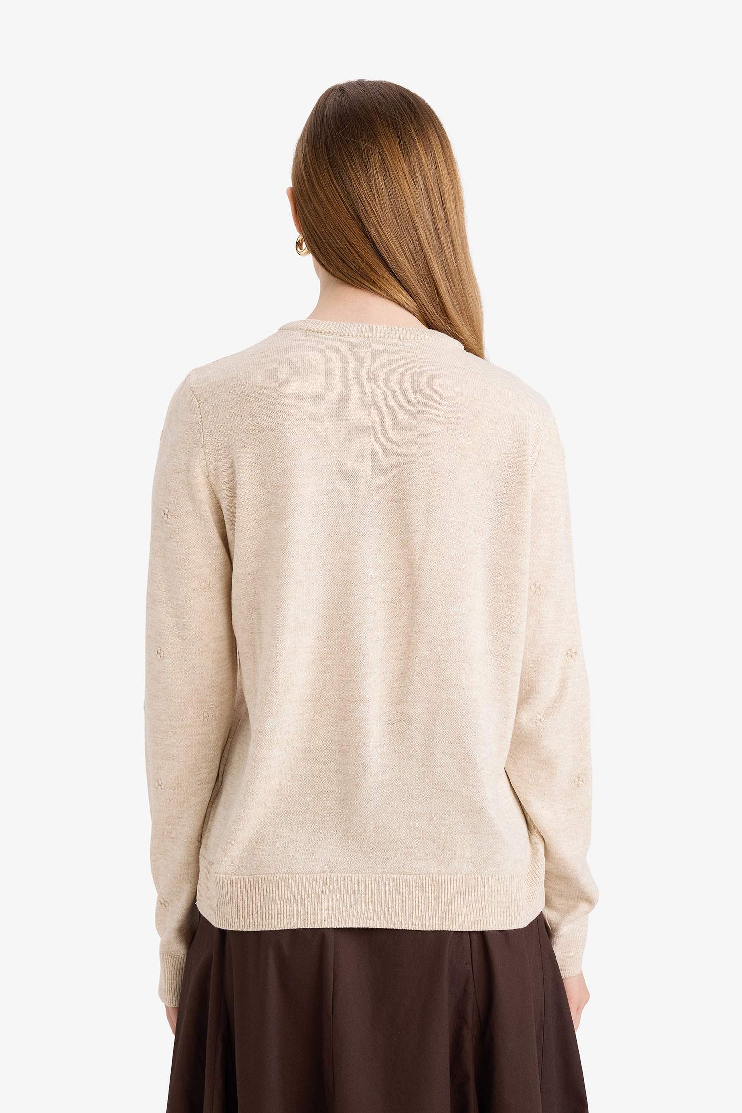 Regular Fit Bisiklet Yaka Triko Hırka