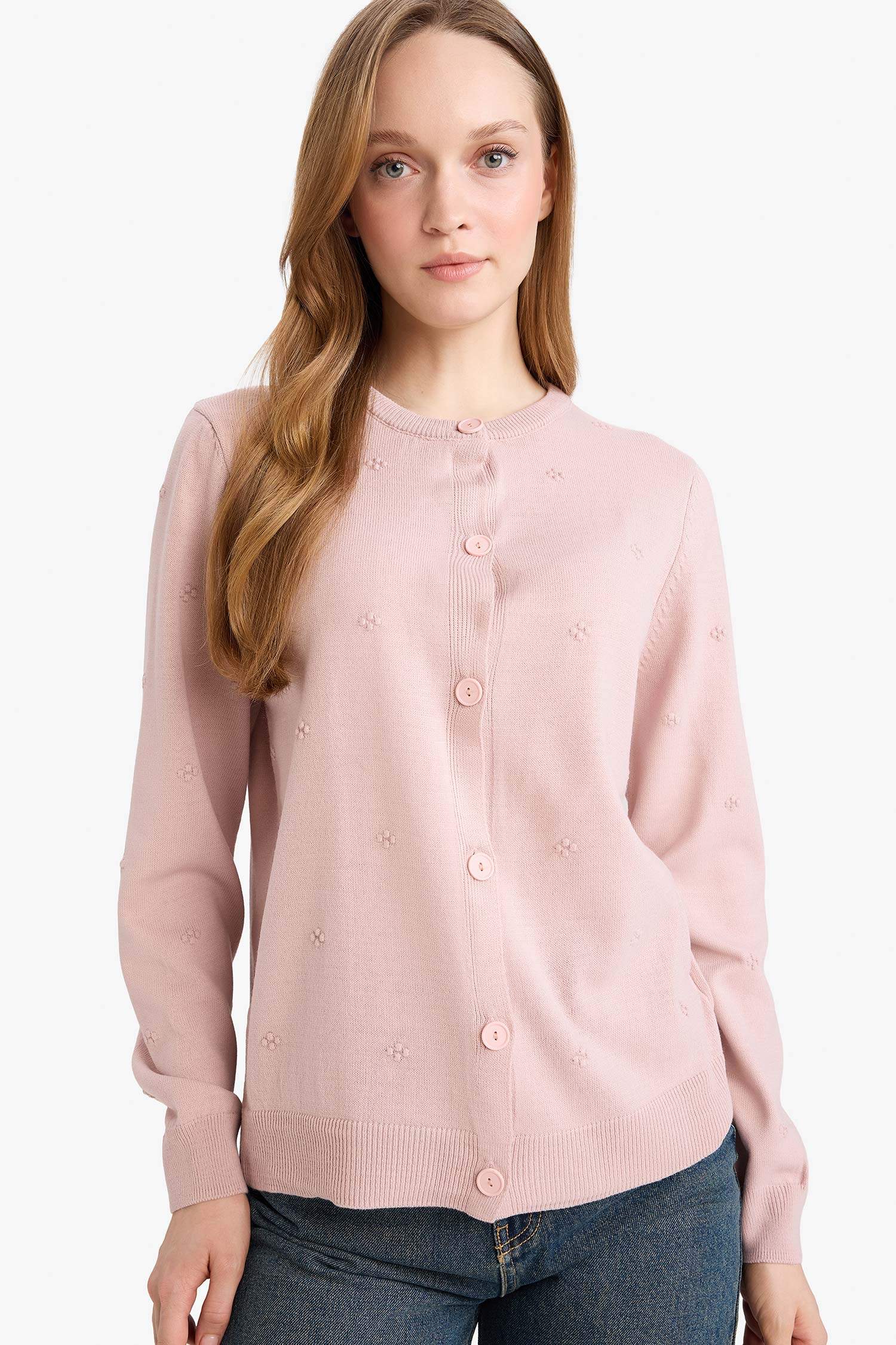 Regular Fit Bisiklet Yaka Triko Hırka