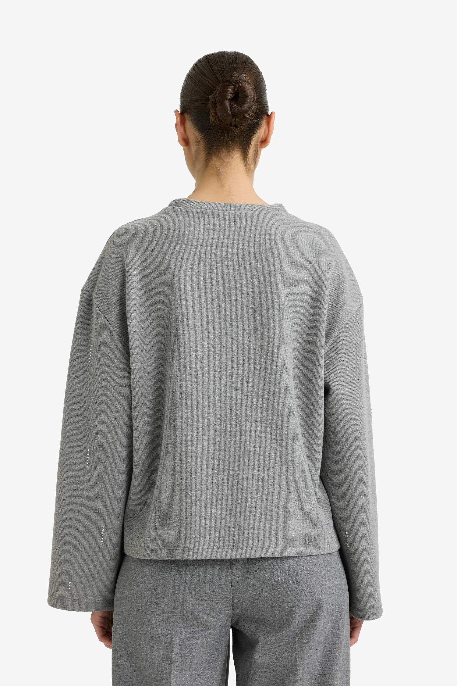 Relax Fit Bisiklet Yaka Uzun Kollu Tişört