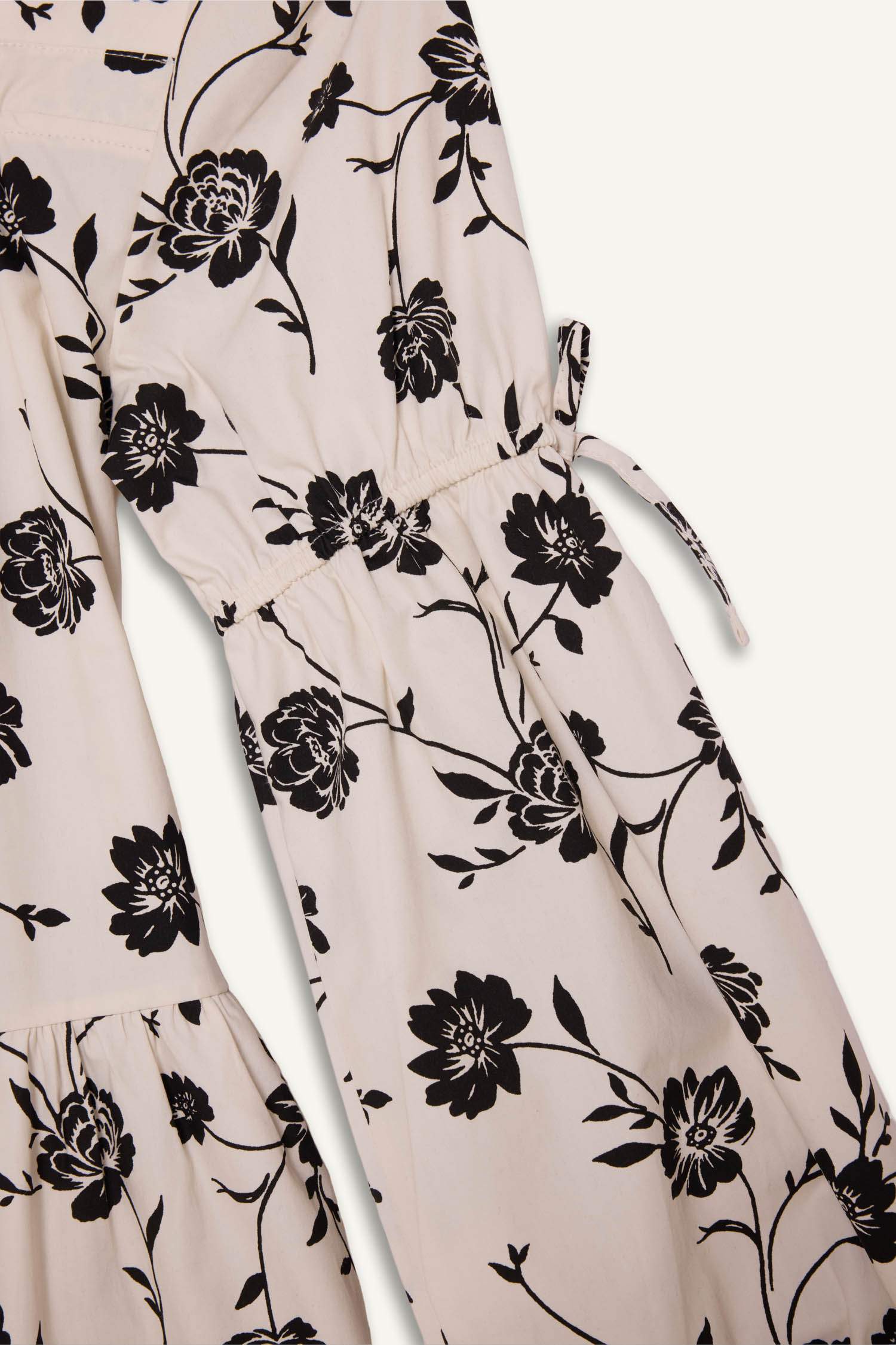 Kız Çocuk Çiçekli Pamuklu Elbise