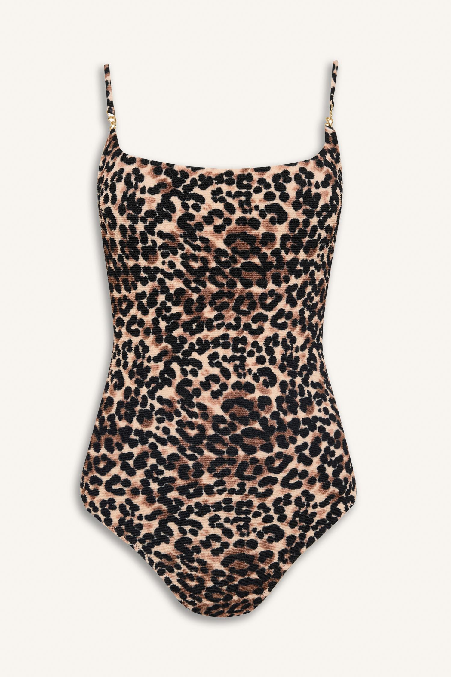 DeFacto Regular Fit Kırışık Dokulu Leopar Desenli Mayo görsel 6