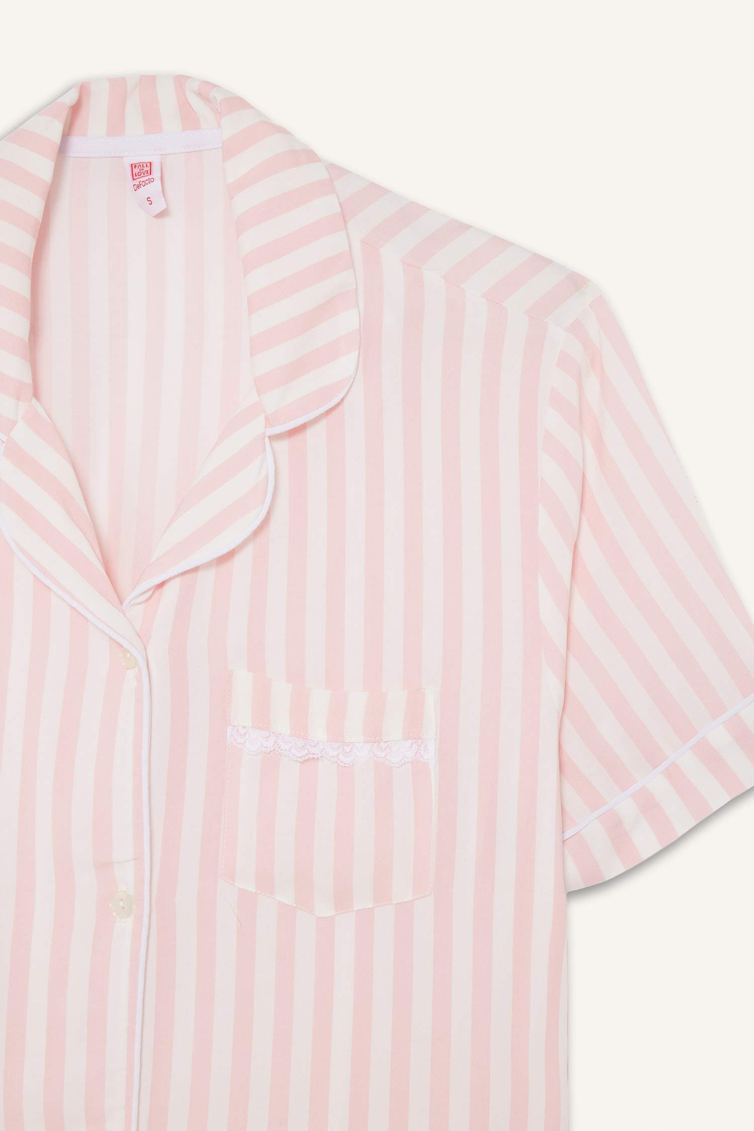 Pijama Takımı Regular Fit Çizgili Kısa Kollu Üst Uzun Alt