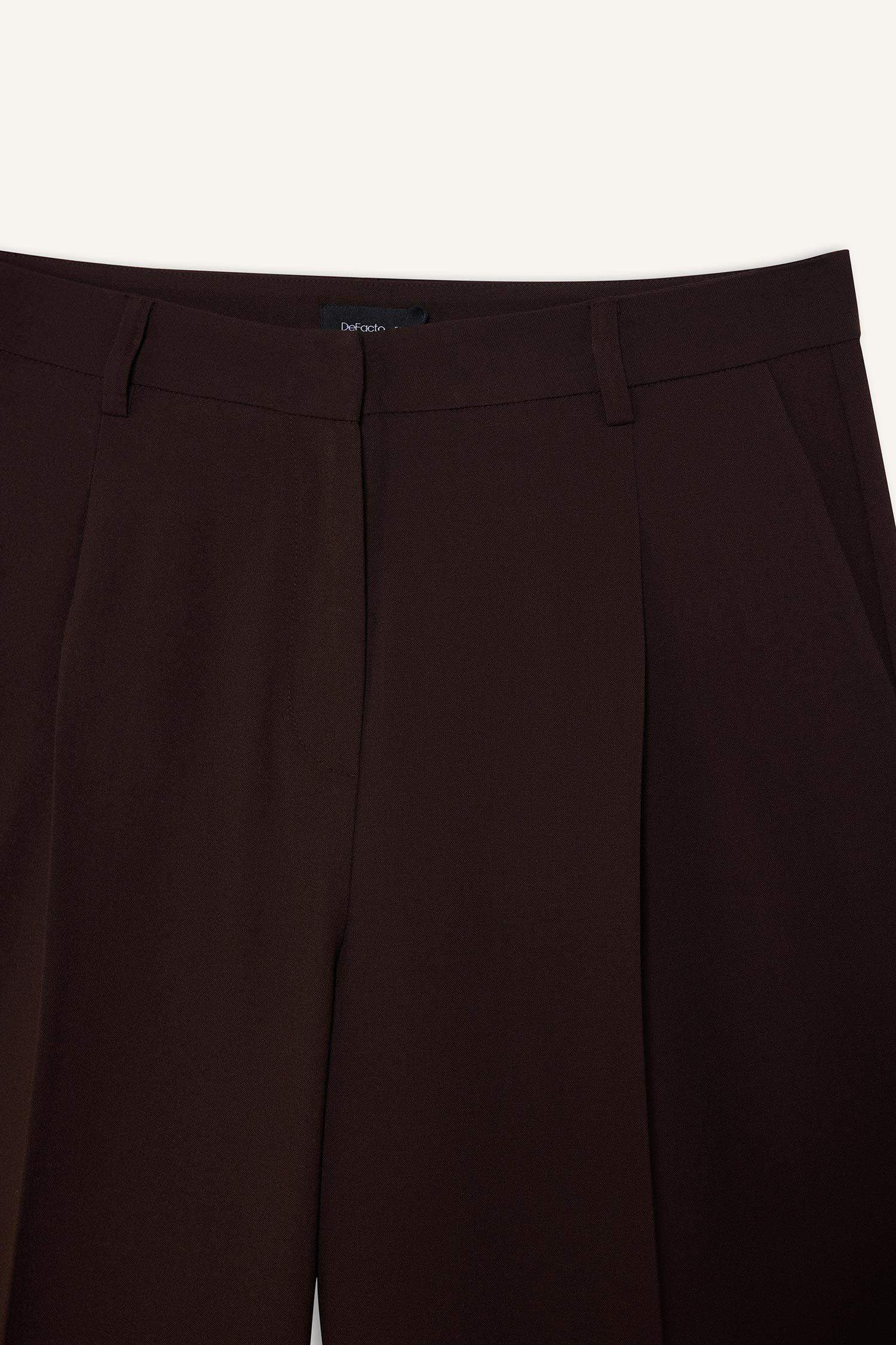 Straight Fit Yüksek Bel Düz Paça Pantolon