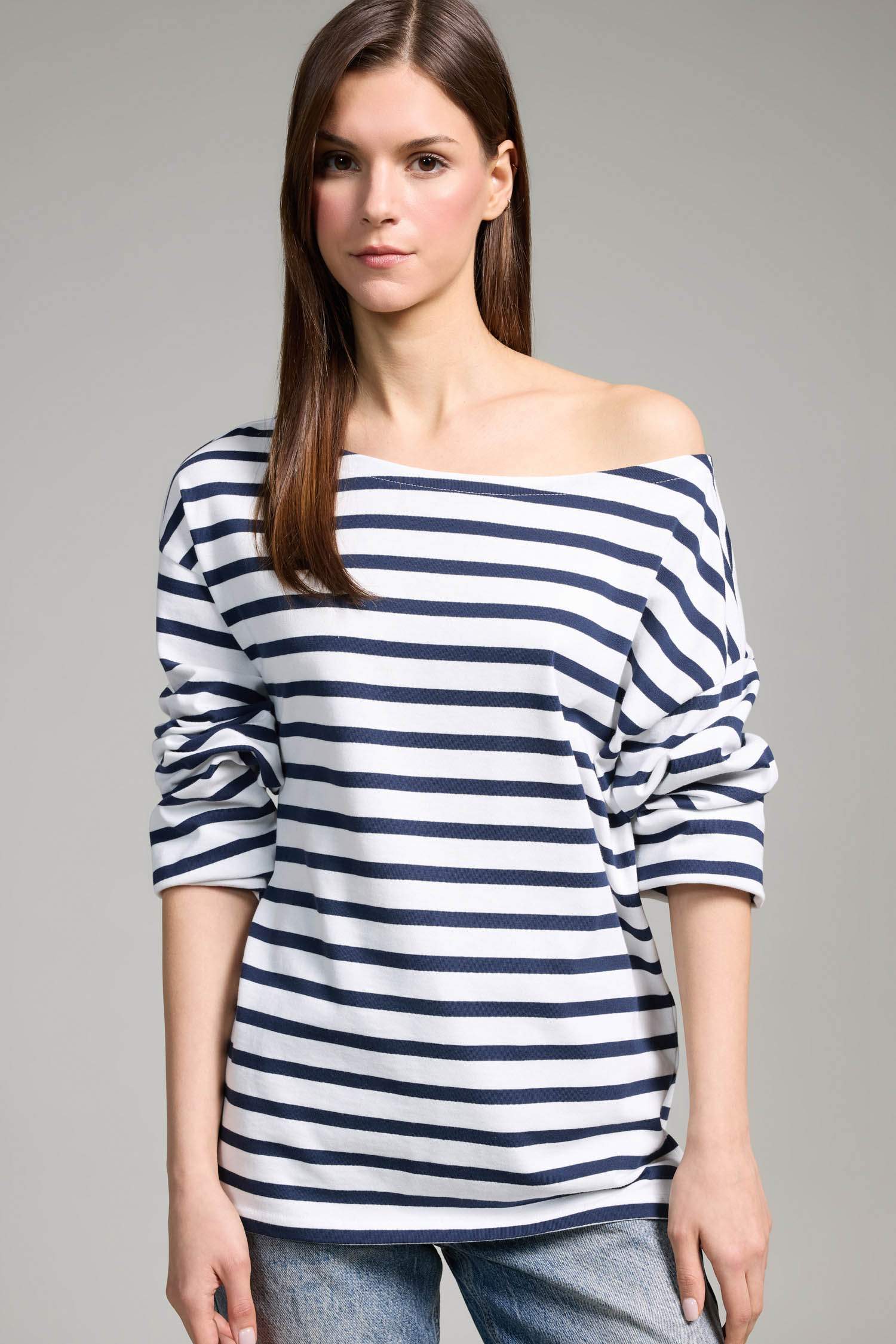 Relax Fıt Kayık Yaka Premium Uzun Kollu Tişört