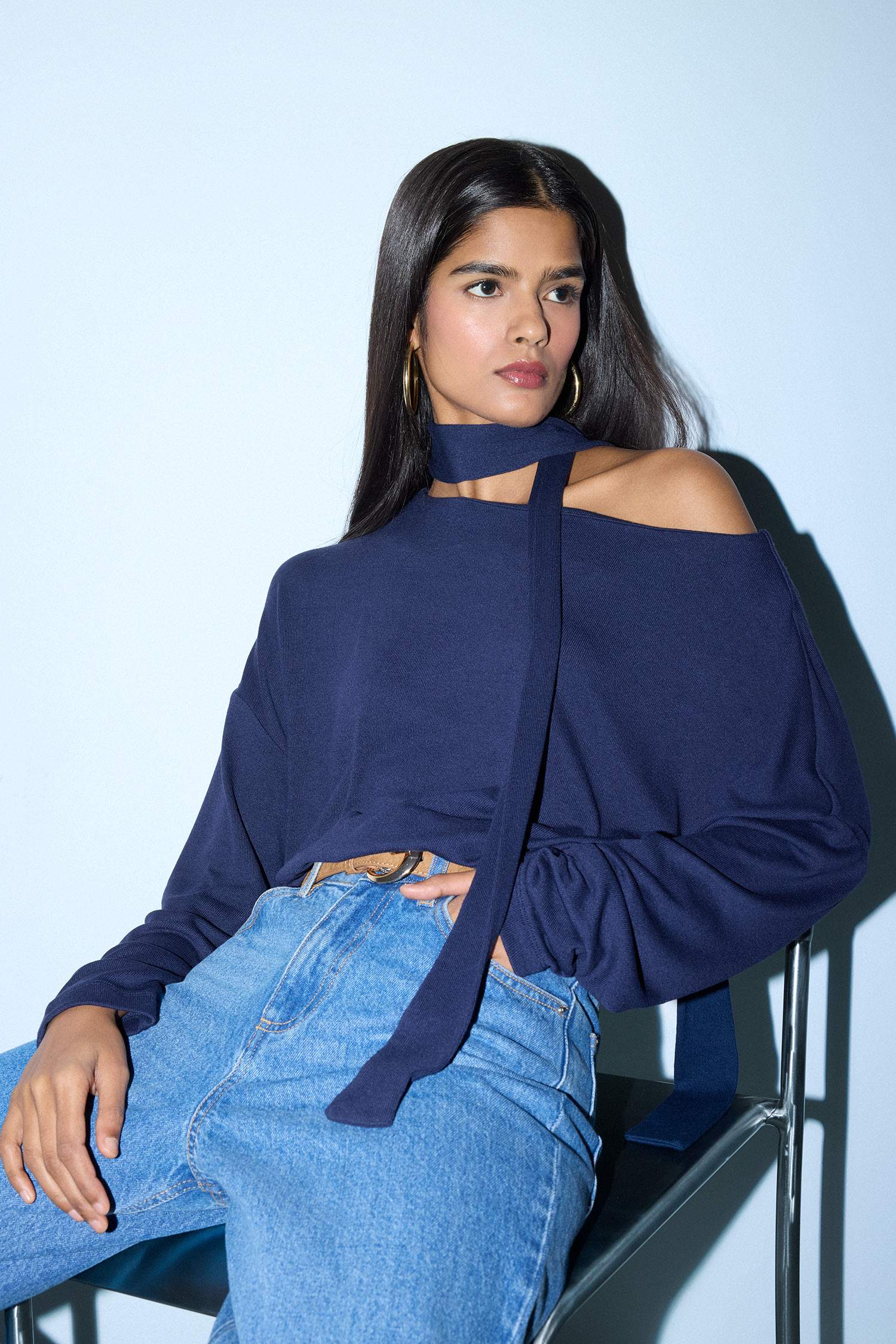 Loose Fit Kayık Yaka Tişört