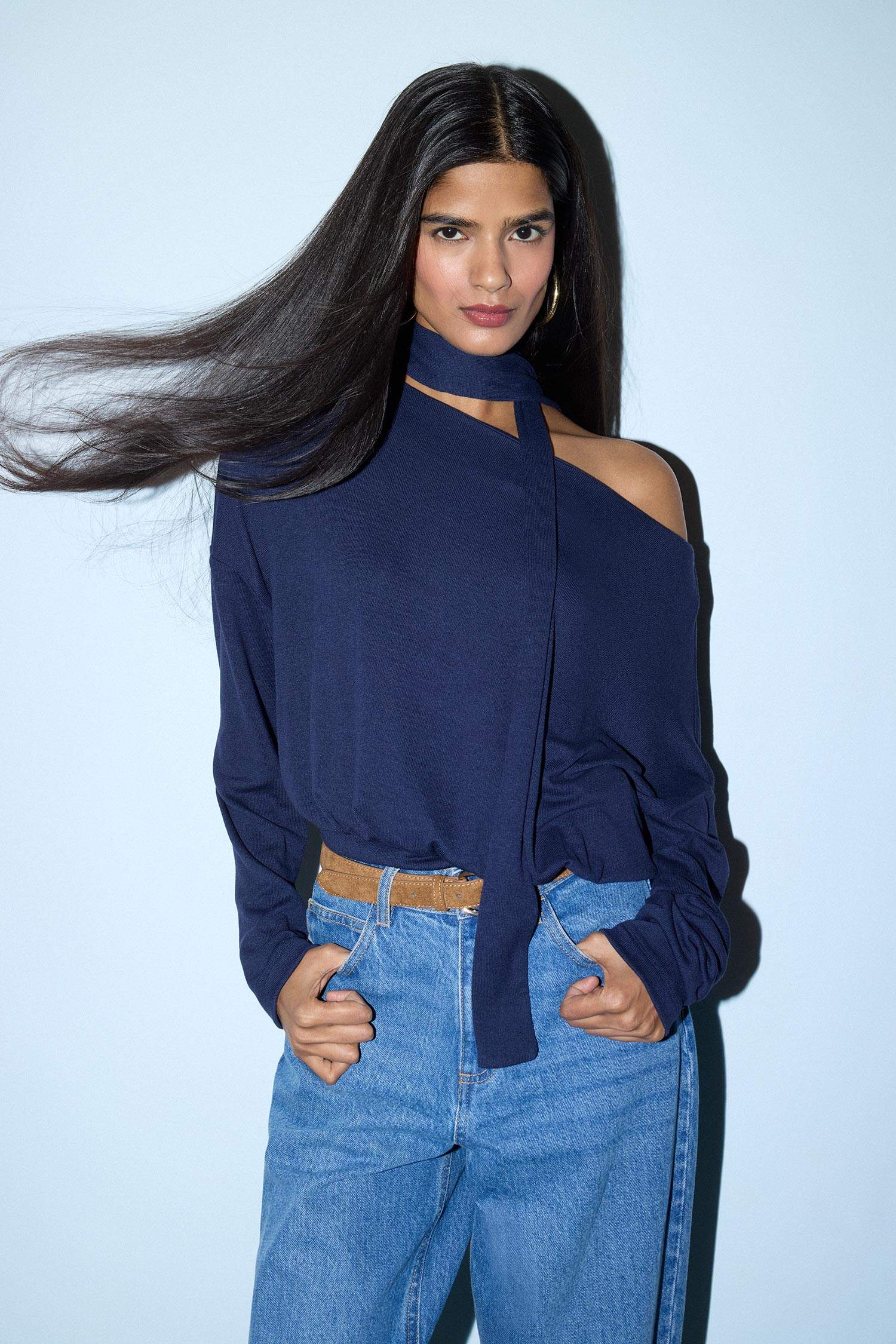 Loose Fit Kayık Yaka Tişört