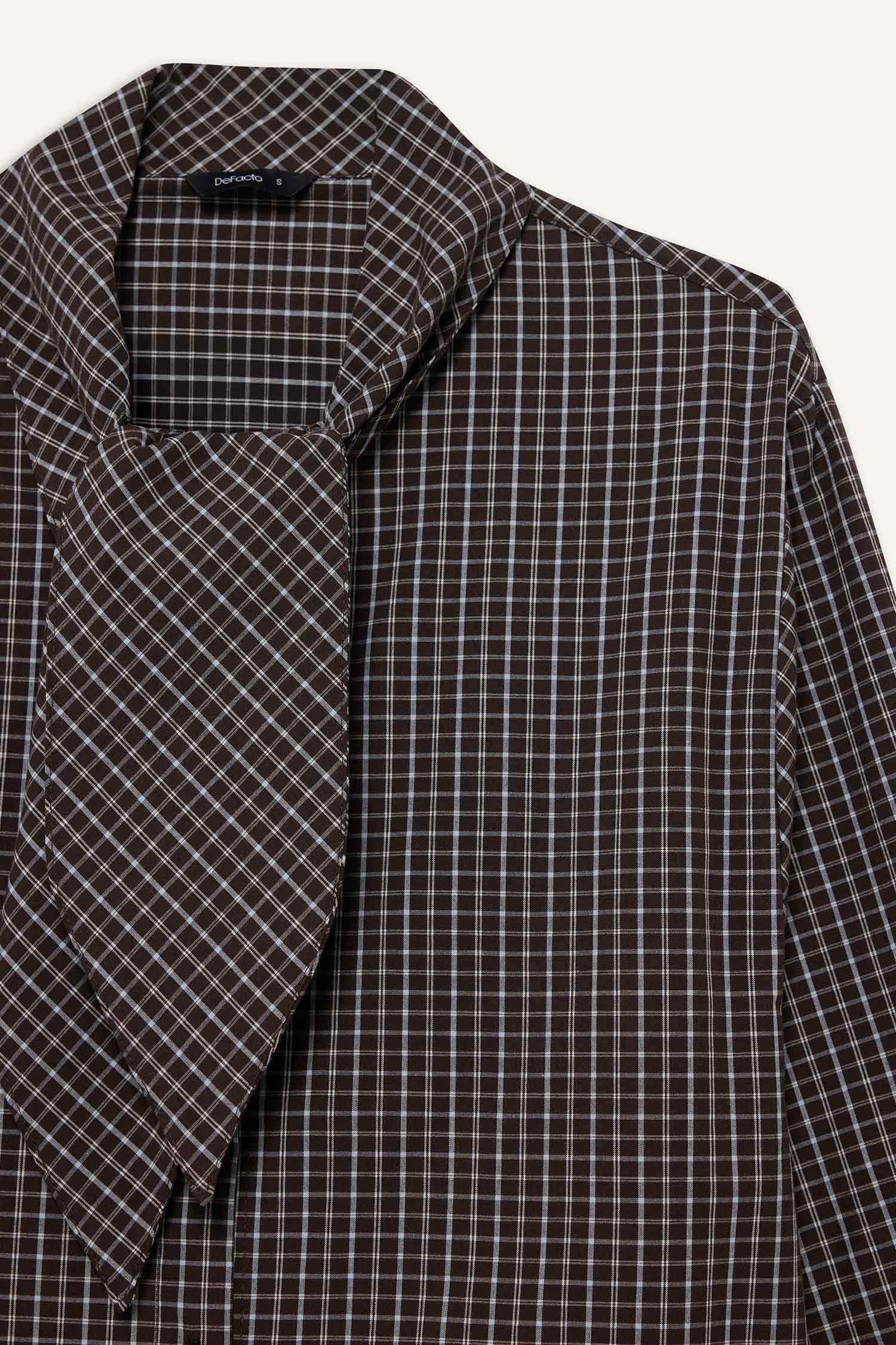 Oversize торлы поплин жейде