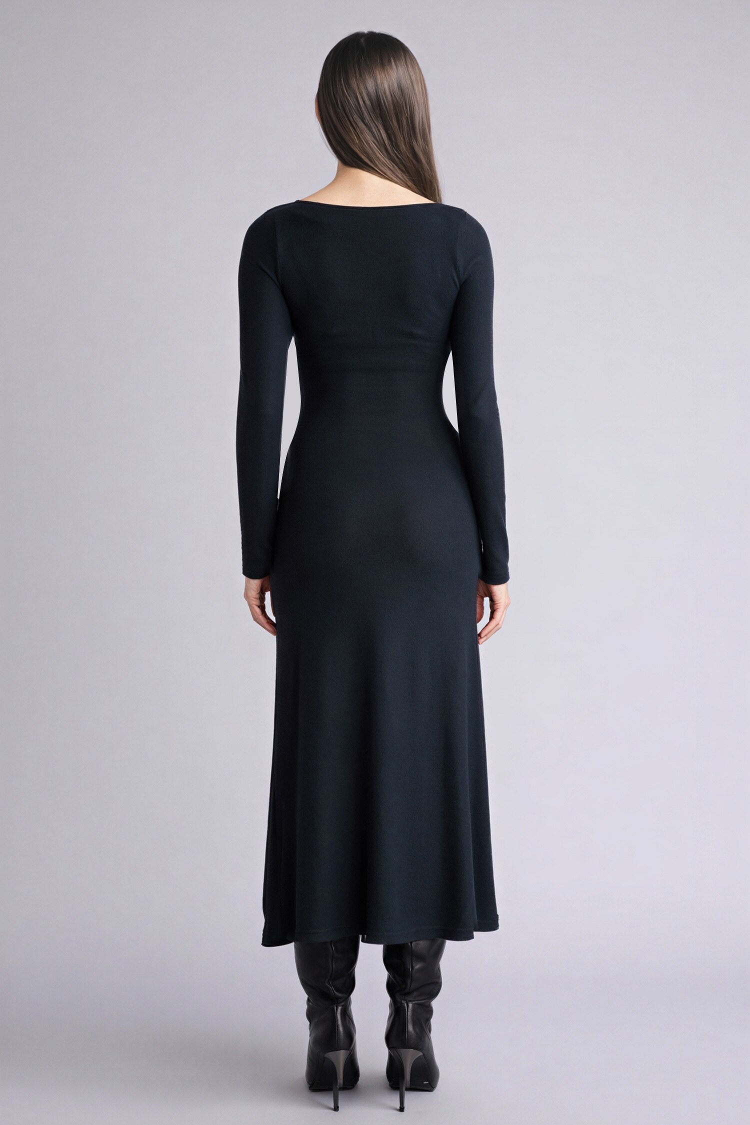 DeFacto Bodycon Vücudu Saran Penye Midi Elbise görsel 7