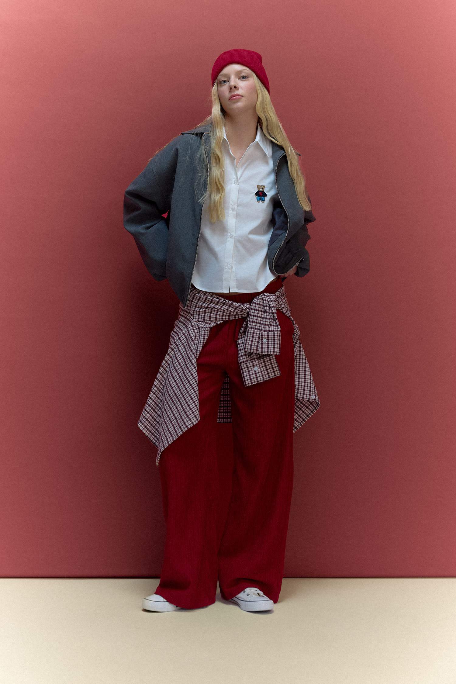 Wide Leg Double Pocket Velvet Trousers