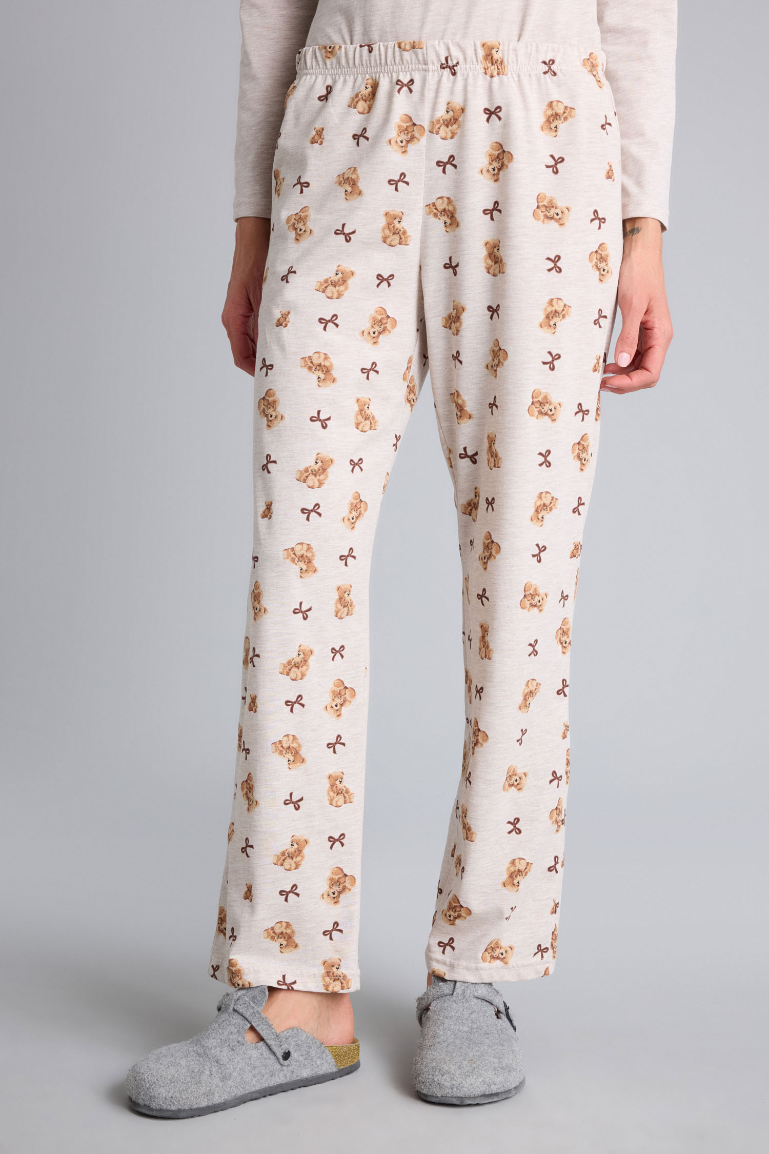 DeFacto Regular Fıt Ayıcıklı Uzun Kollu 2'li Pijama Takımı görsel 5