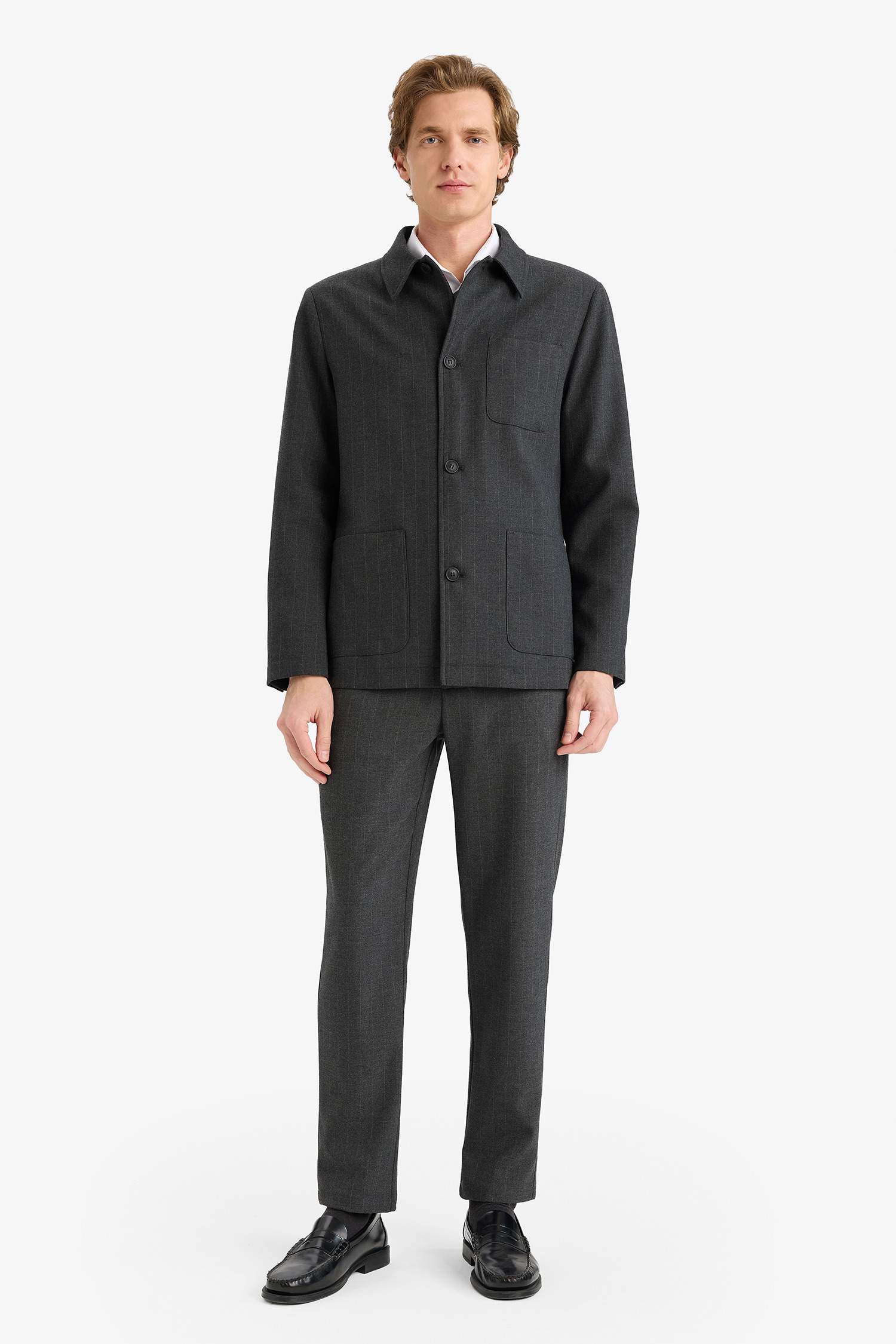 Regular Fit Polo Yaka Pamuk Astarlı Blazer Ceket