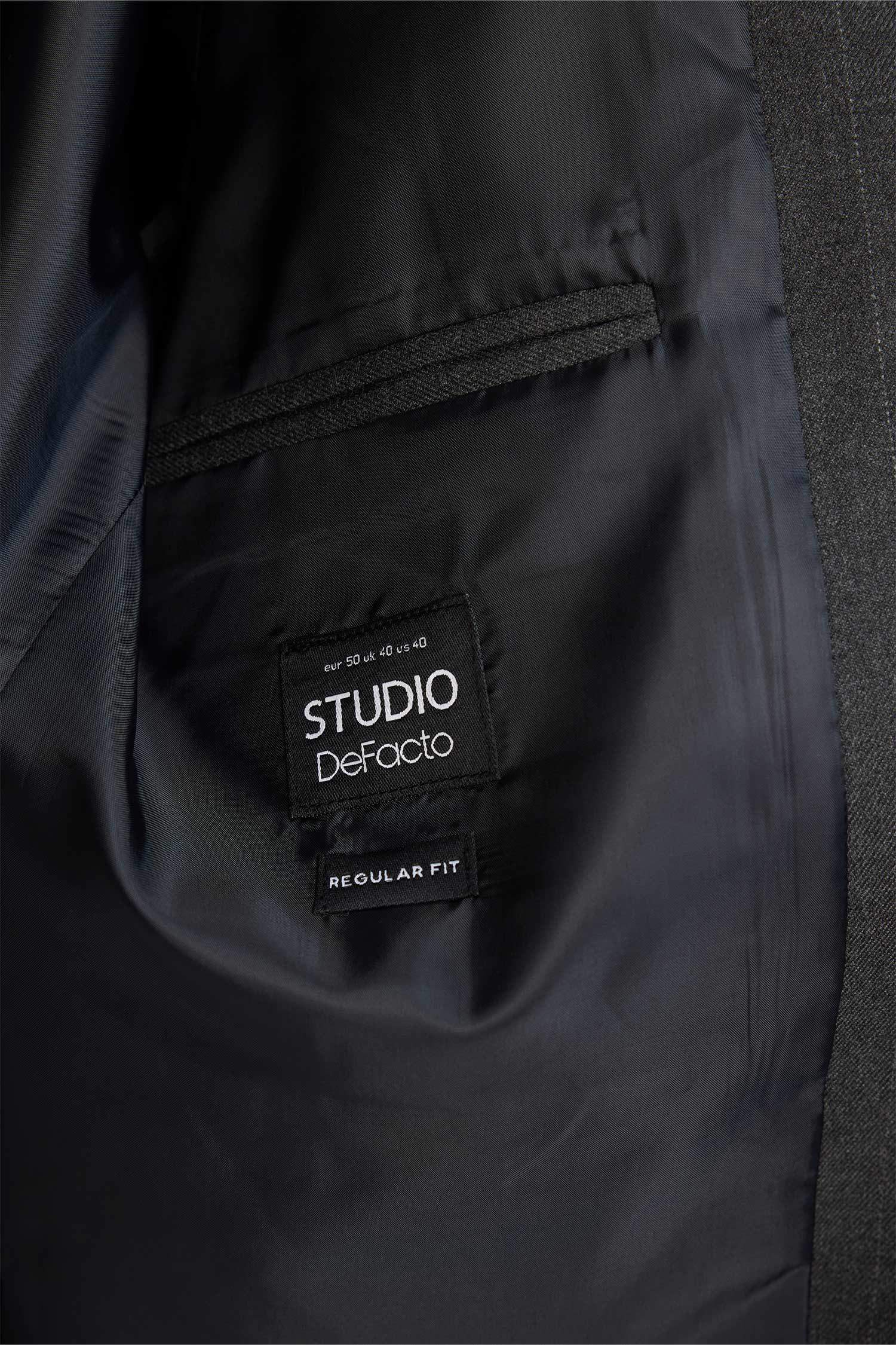 Regular Fit Polo Yaka Pamuk Astarlı Blazer Ceket