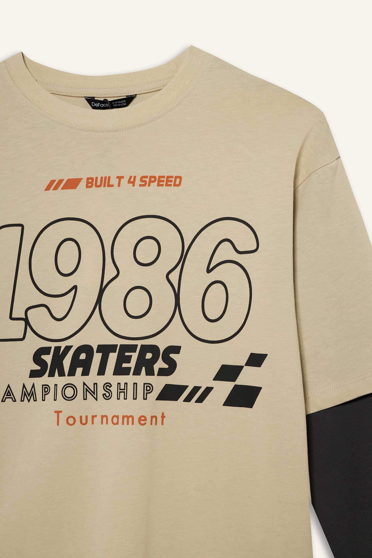 Футболка Oversize с круглым вырезом и длинным рукавом для мальчиков