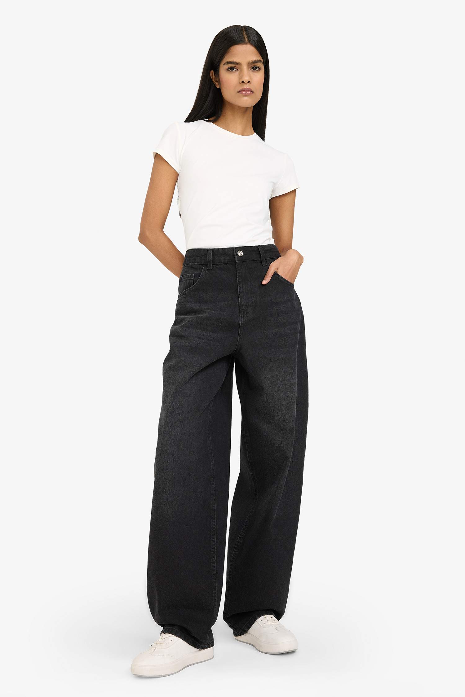 Baggy Fıt Yüksek Bel Uzun Jean Pantolon