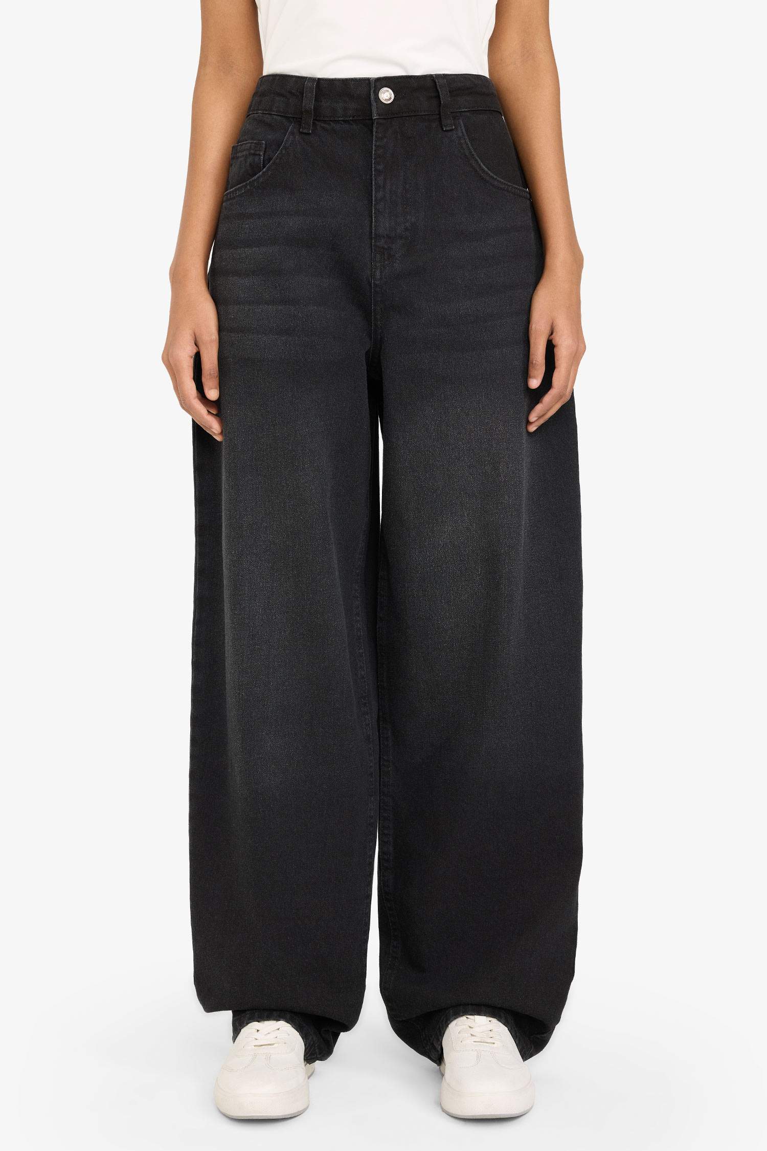 Baggy Fit High Waist Long Jeans