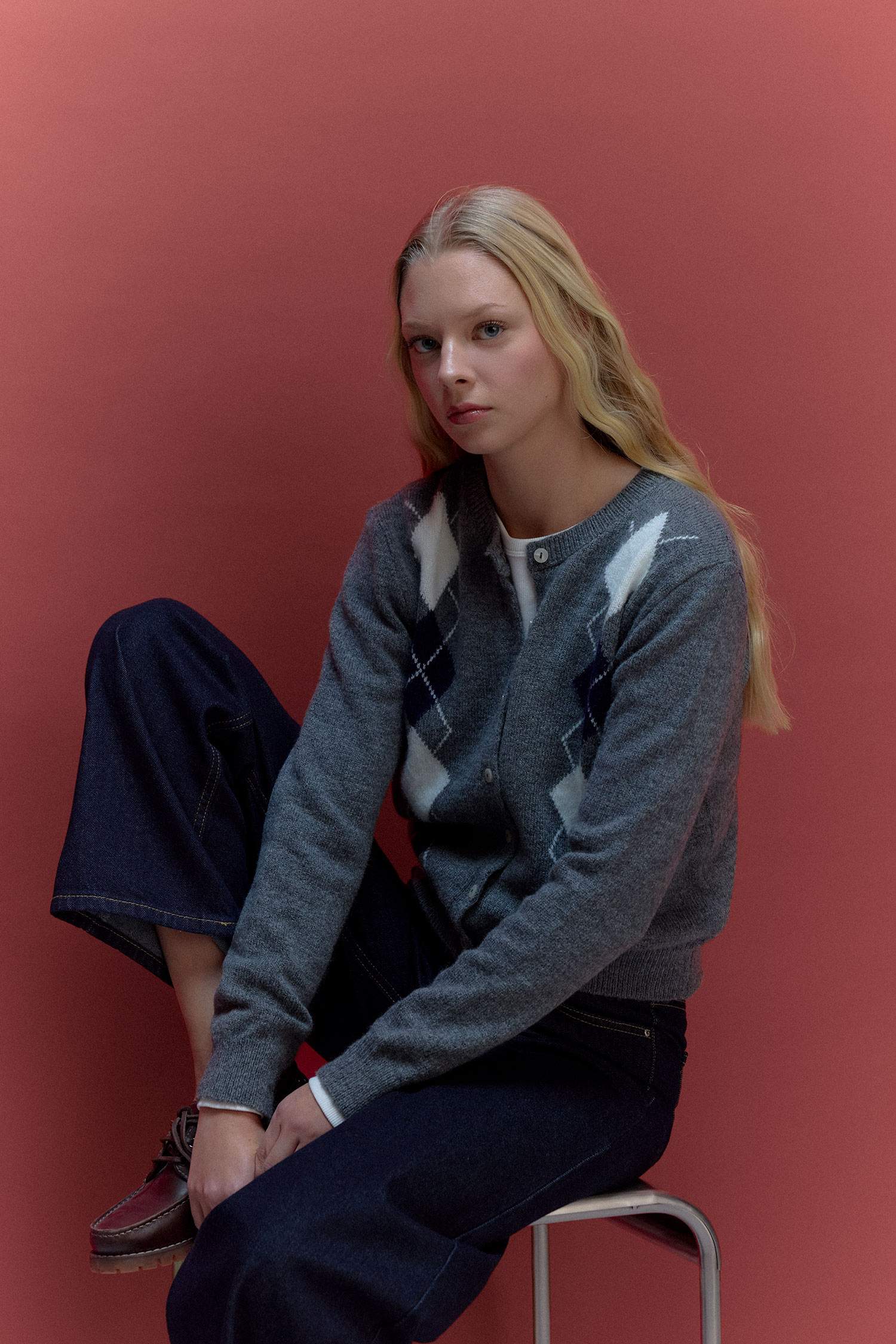 Regular Fit Crew Neck Cardigan