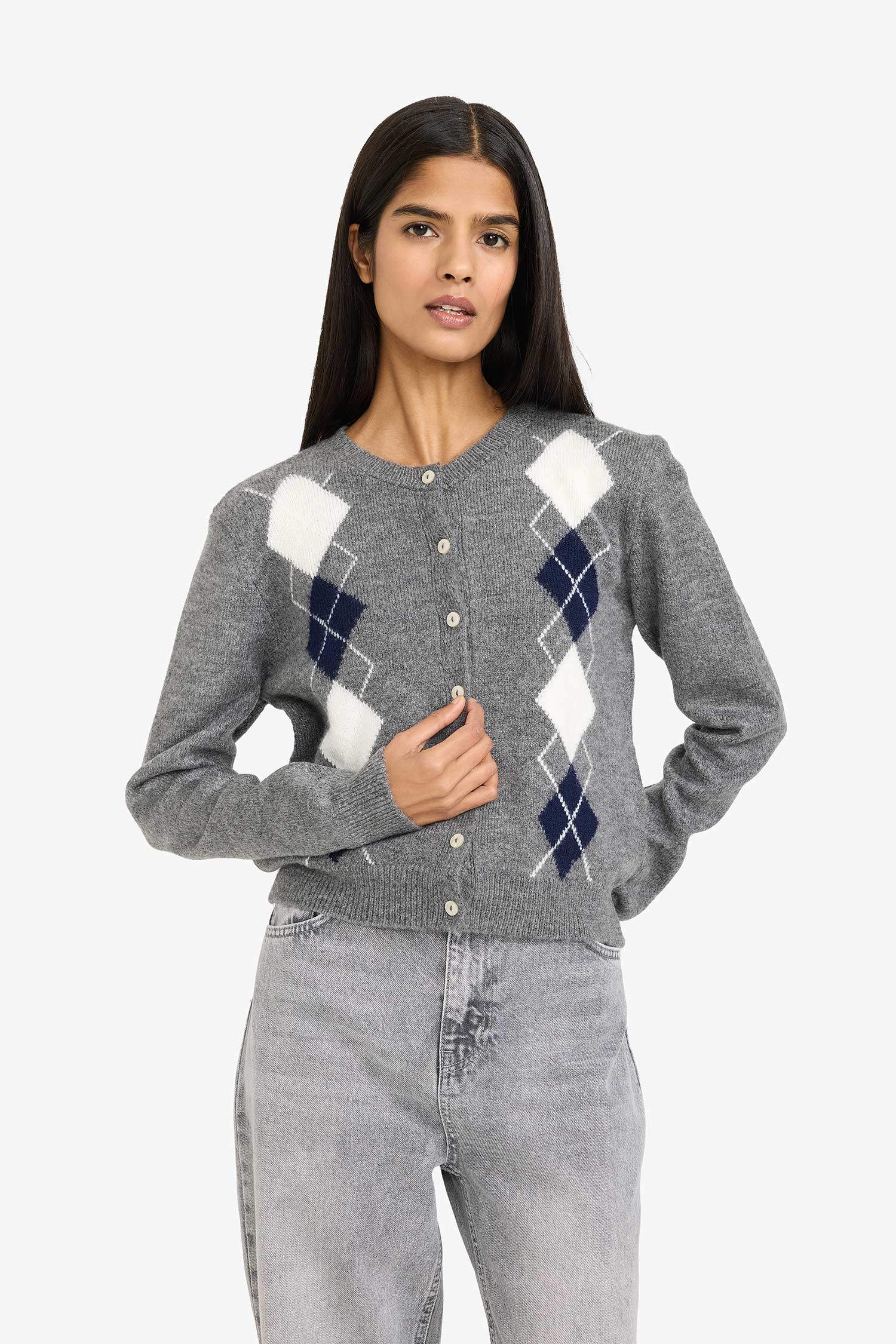 Regular Fit Crew Neck Cardigan