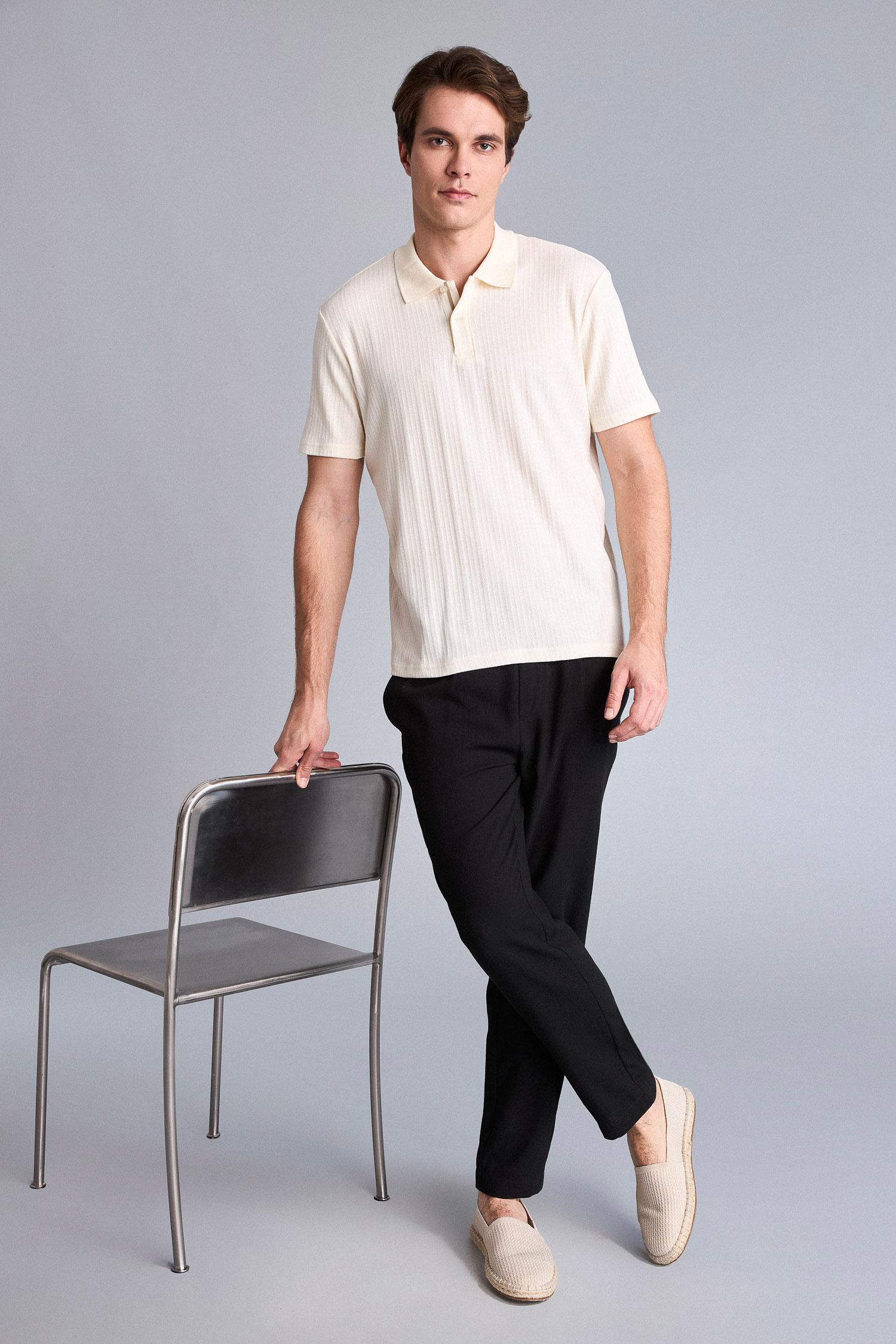 DeFacto Pamuklu Regular Fit Polo Tişört görsel 3
