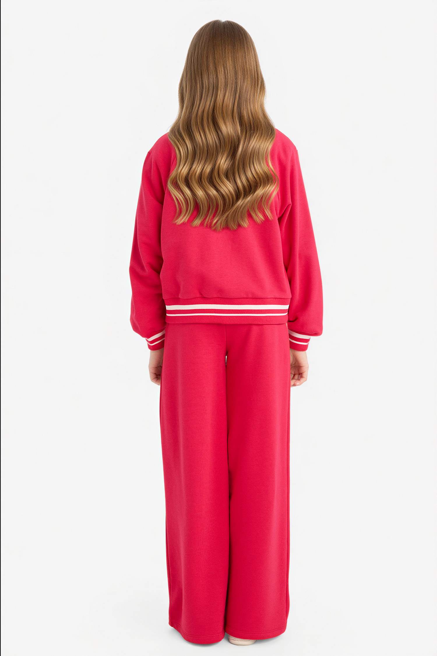 Kız Çocuk 2'li Takım Fermuarlı Sweatshirt Eşofman Altı