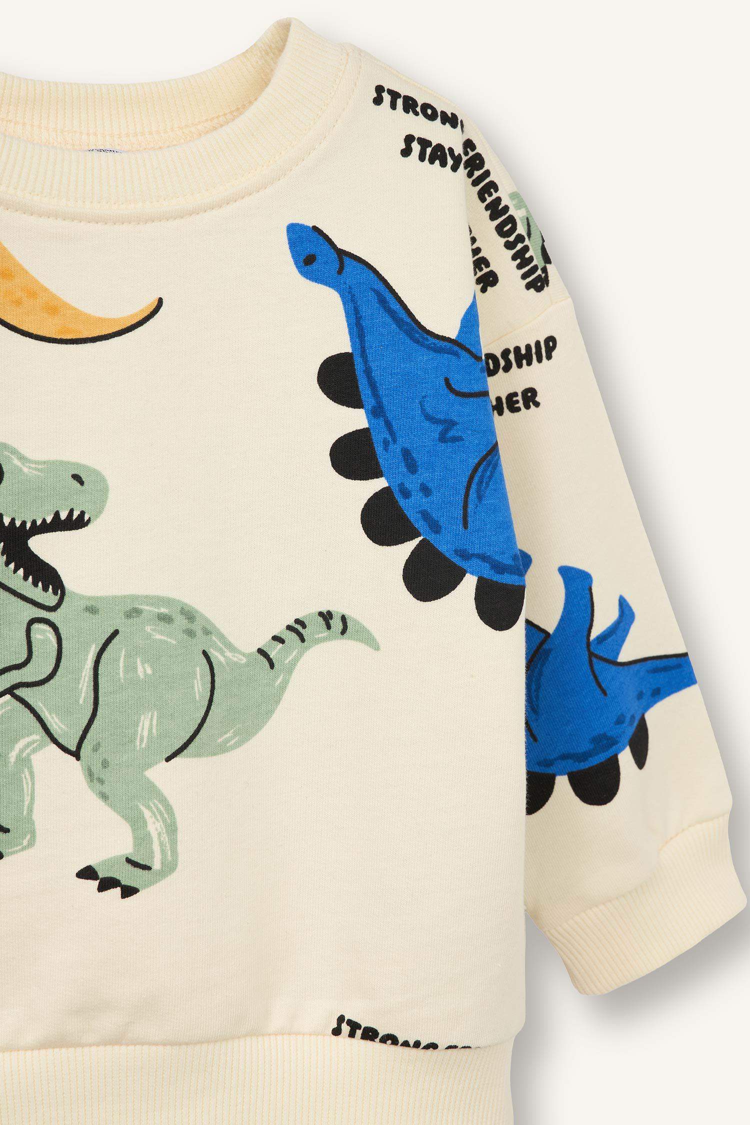 Dinozor Desenli Sweatshirt Erkek Bebek