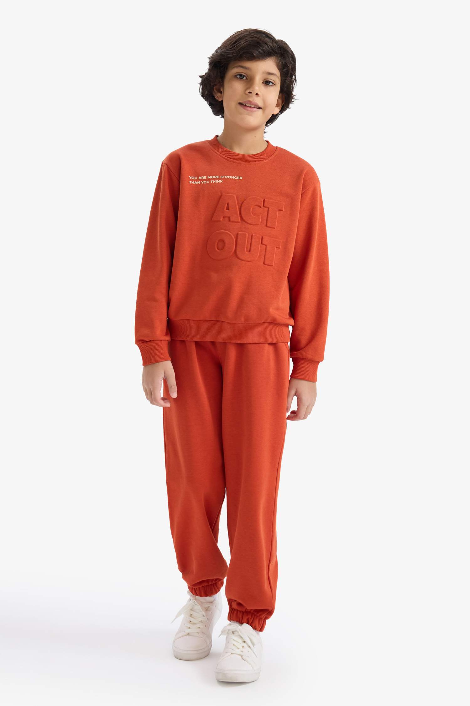 Erkek Çocuk 2'li Takım Baskılı Sweatshirt Eşofman Altı