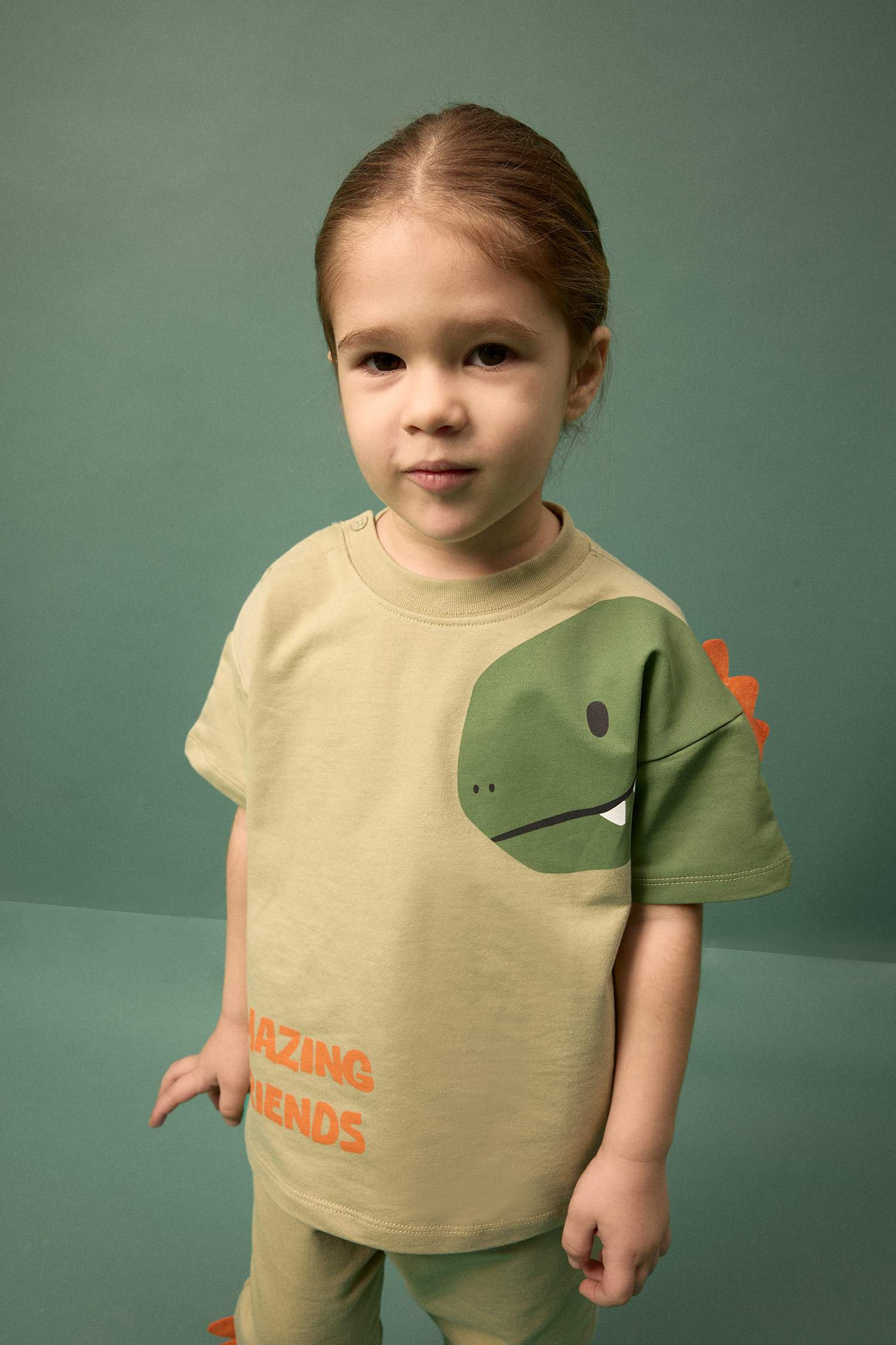 2'li Takım Dinozor Baskılı Sweatshirt Alt Erkek Bebek