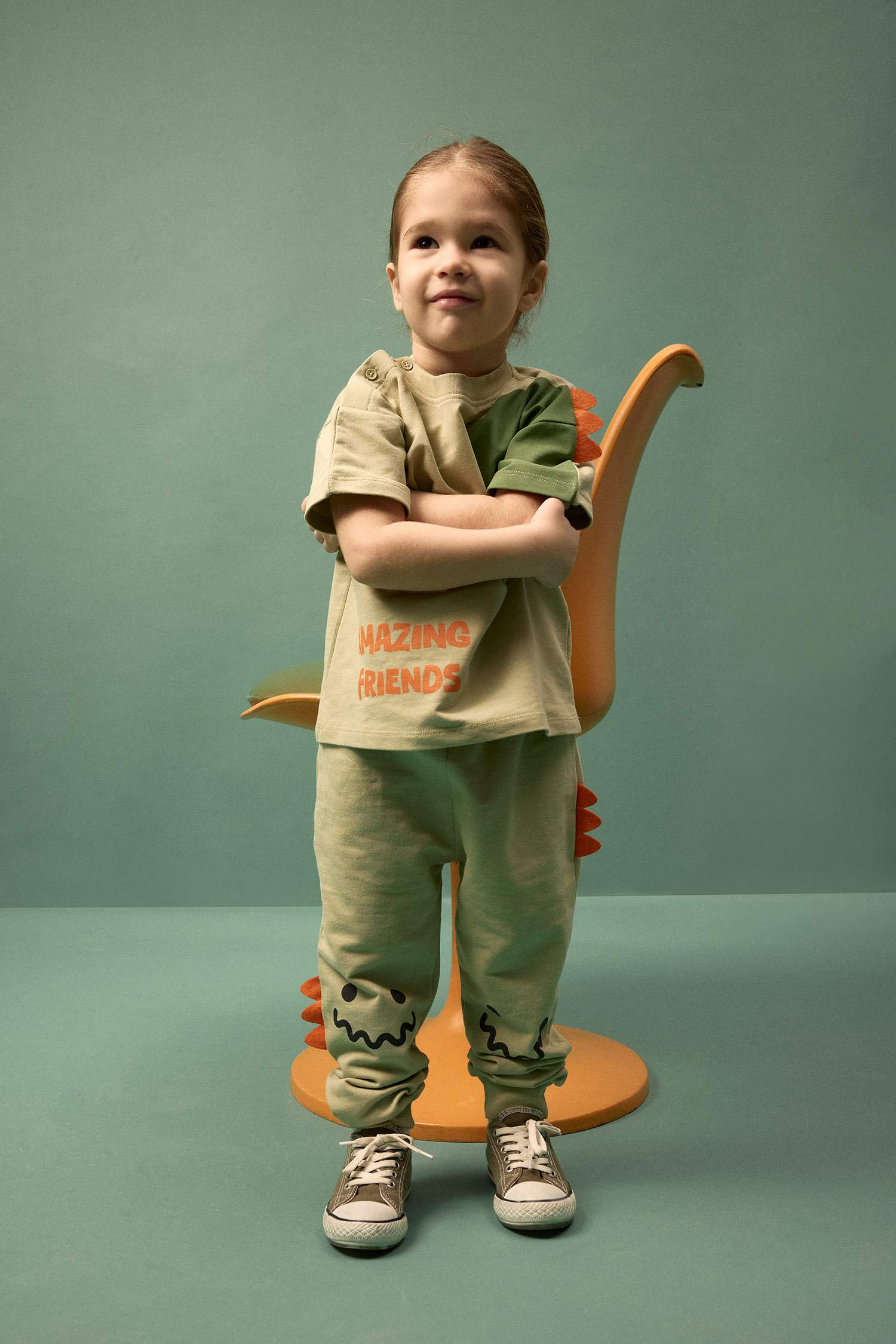 2'li Takım Dinozor Baskılı Sweatshirt Alt Erkek Bebek