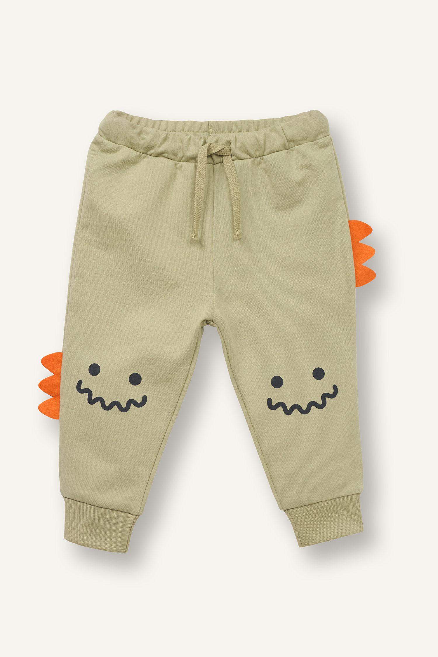 2'li Takım Dinozor Baskılı Sweatshirt Alt Erkek Bebek