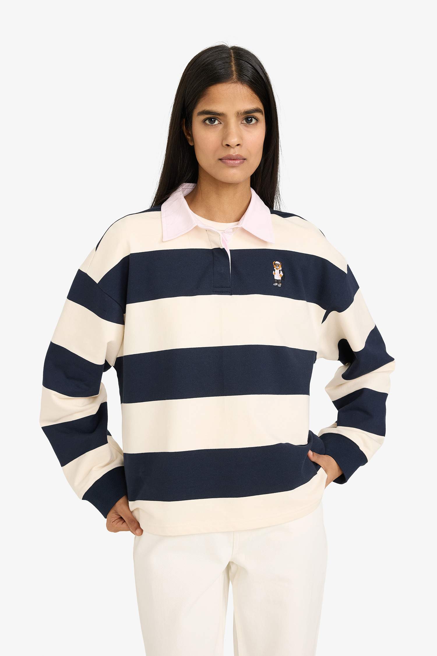 Loose Fit Renk Bloklu Sweatshirt