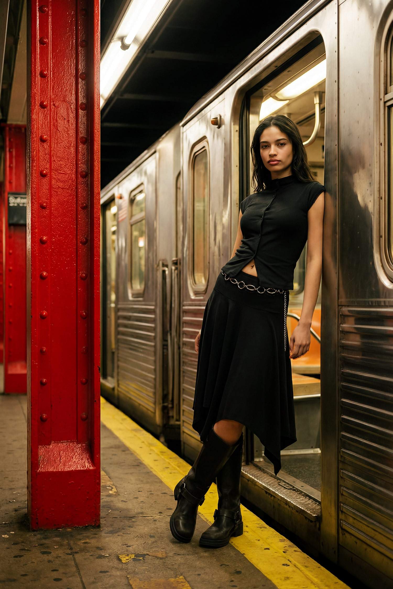 Fıtted Yarım Balıkçı Yaka Kısa Kollu Tişört