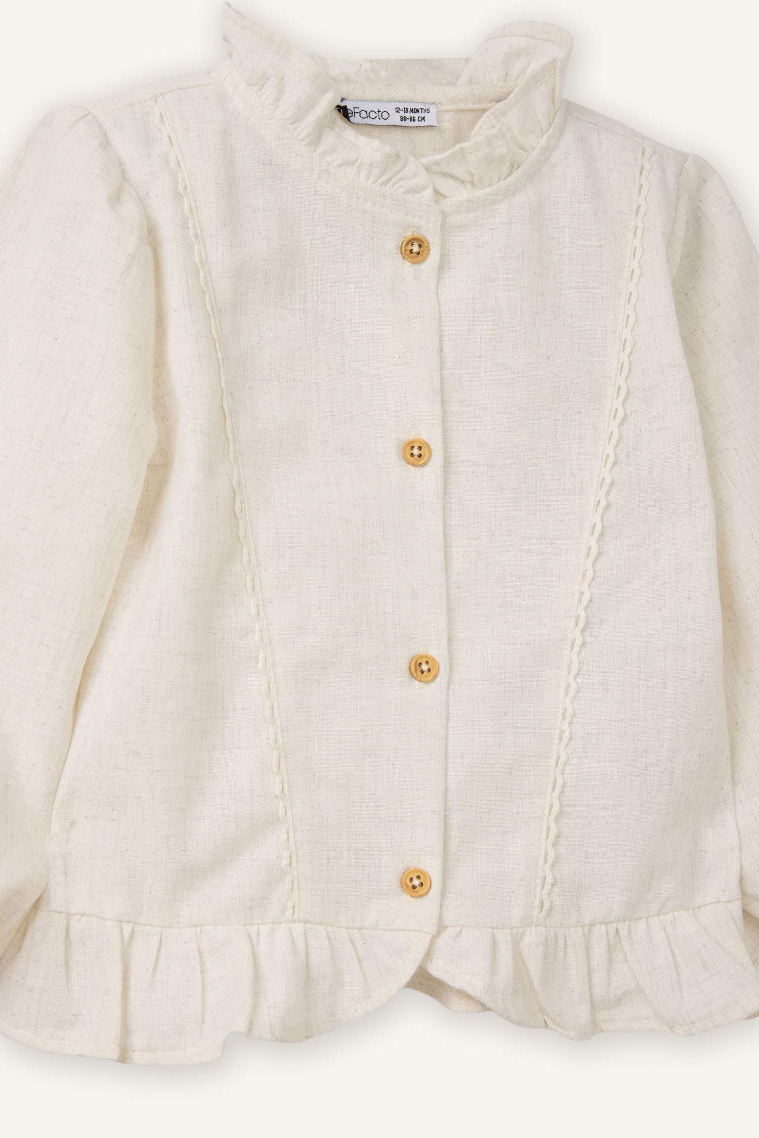 قميص بيبي بناتي ردن طويل قصة عادية وياخة مستديرة