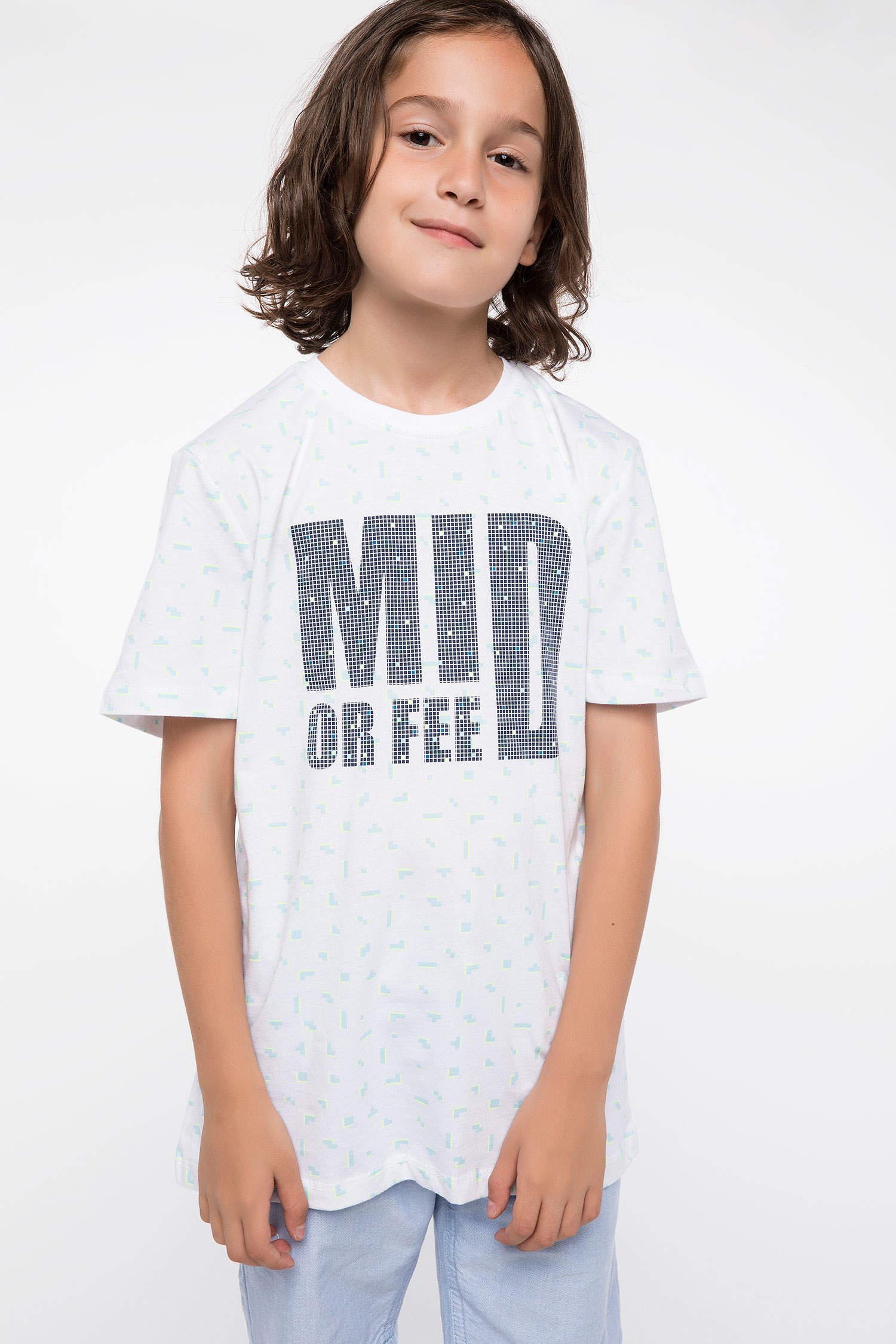 Defacto Mikro Desenli Genç Erkek Organik T-shirt. 1