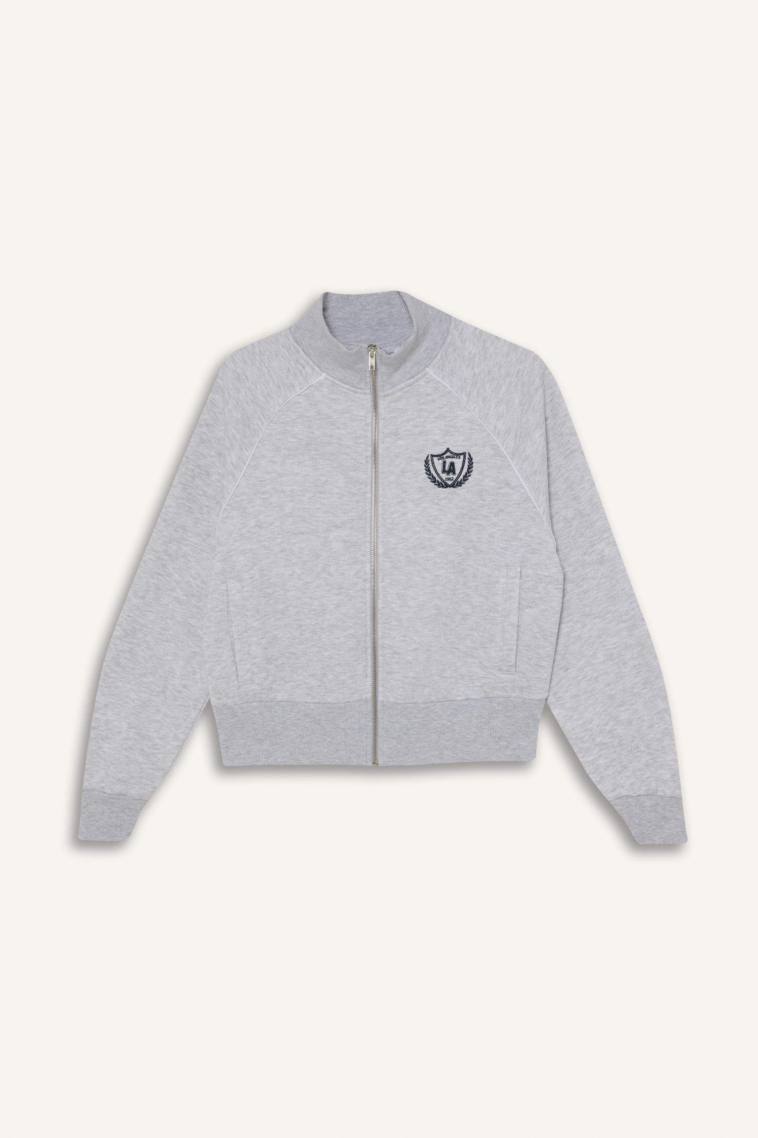 Loose Fıt Baskılı Fermuarlı Sweatshirt