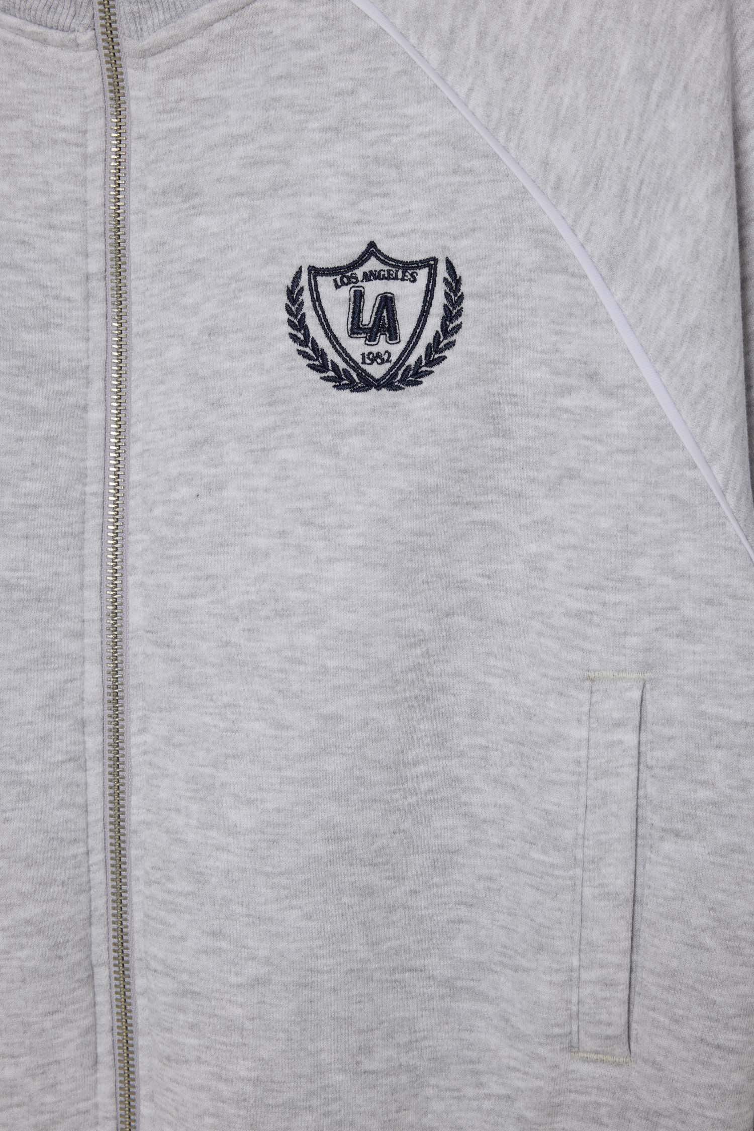 Loose Fıt Baskılı Fermuarlı Sweatshirt