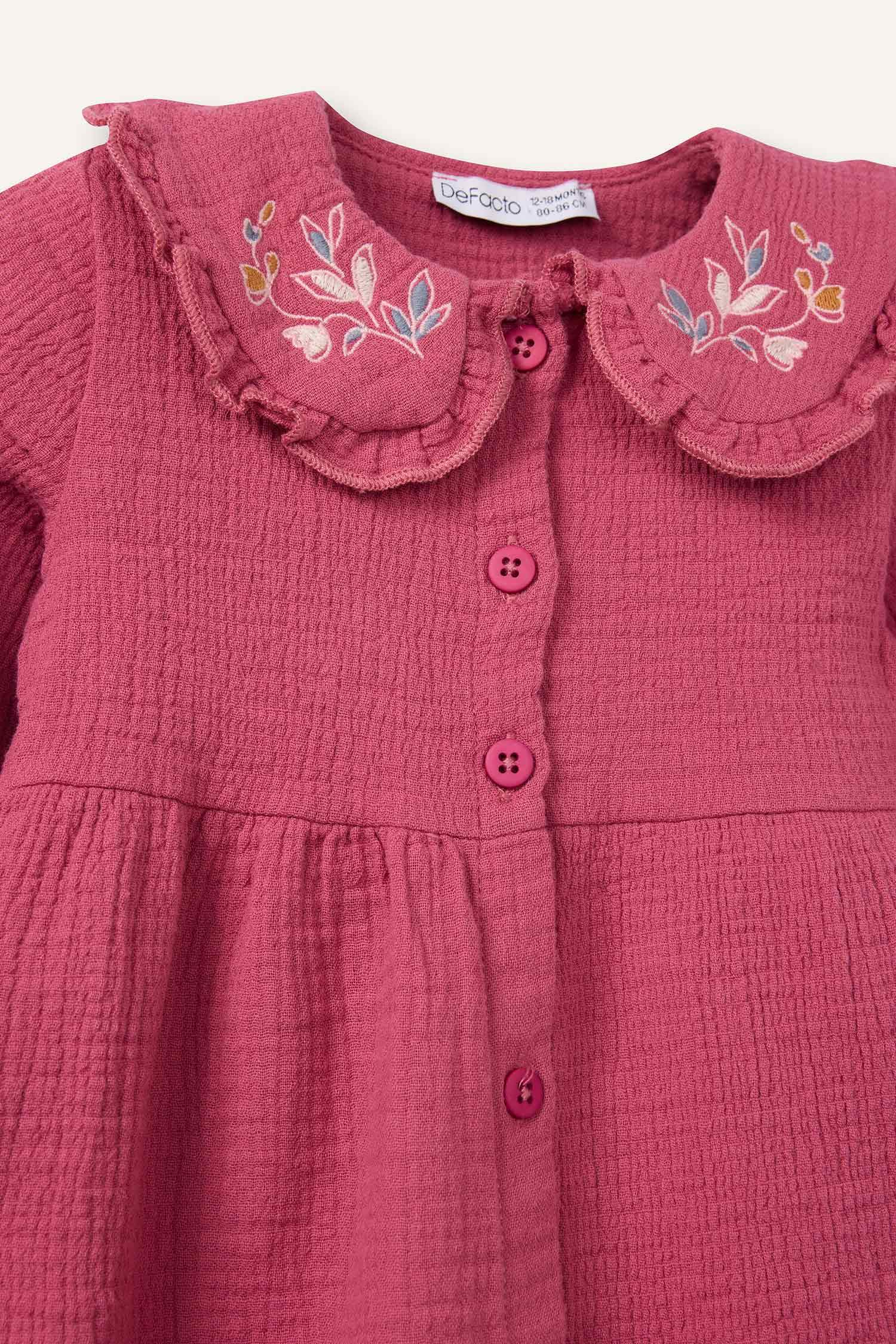 Çiçekli Müslin Elbise Kız Bebek