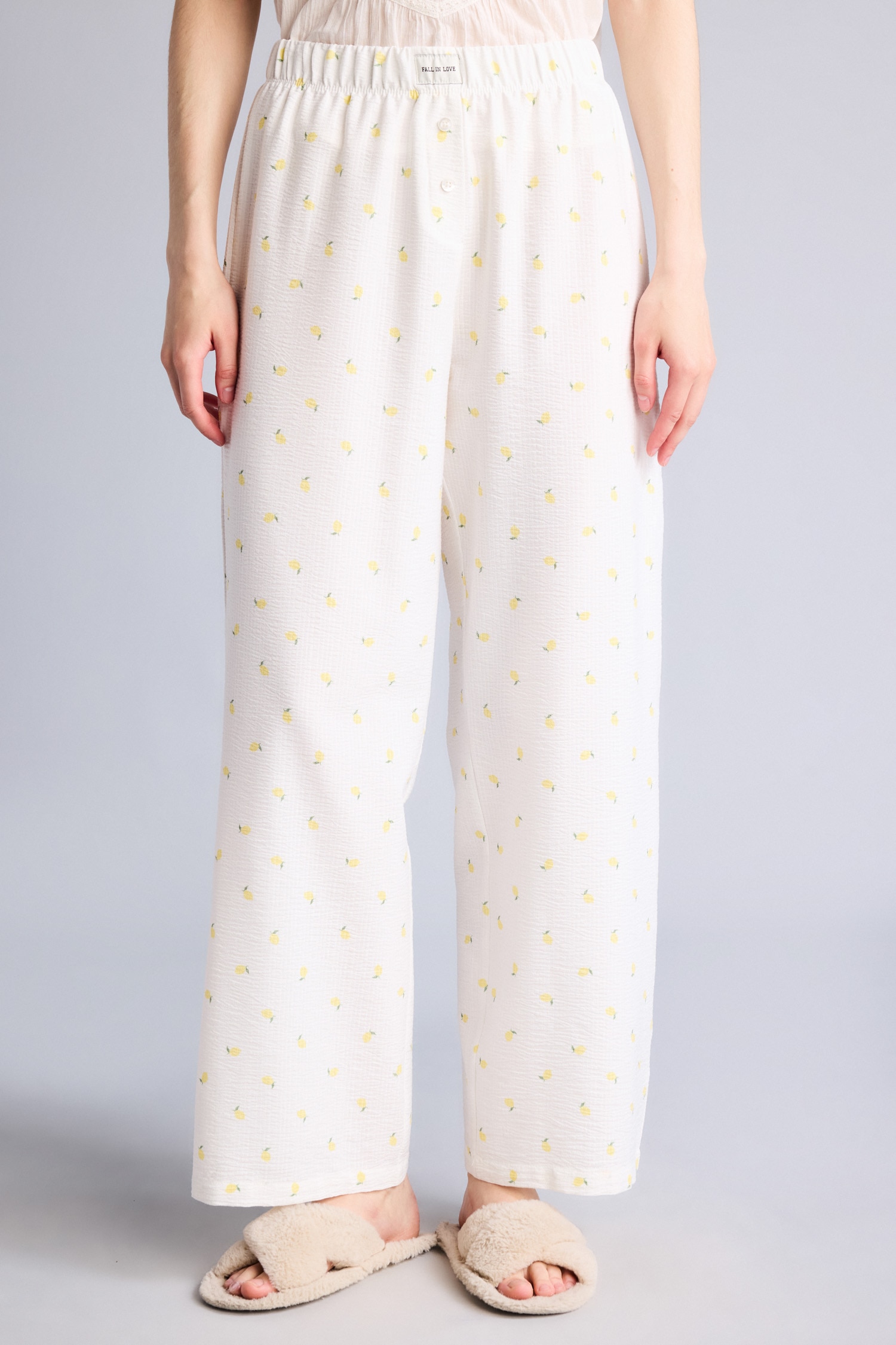 DeFacto Regular Fıt Geniş Paça Dokuma Pijama Alt görsel 4