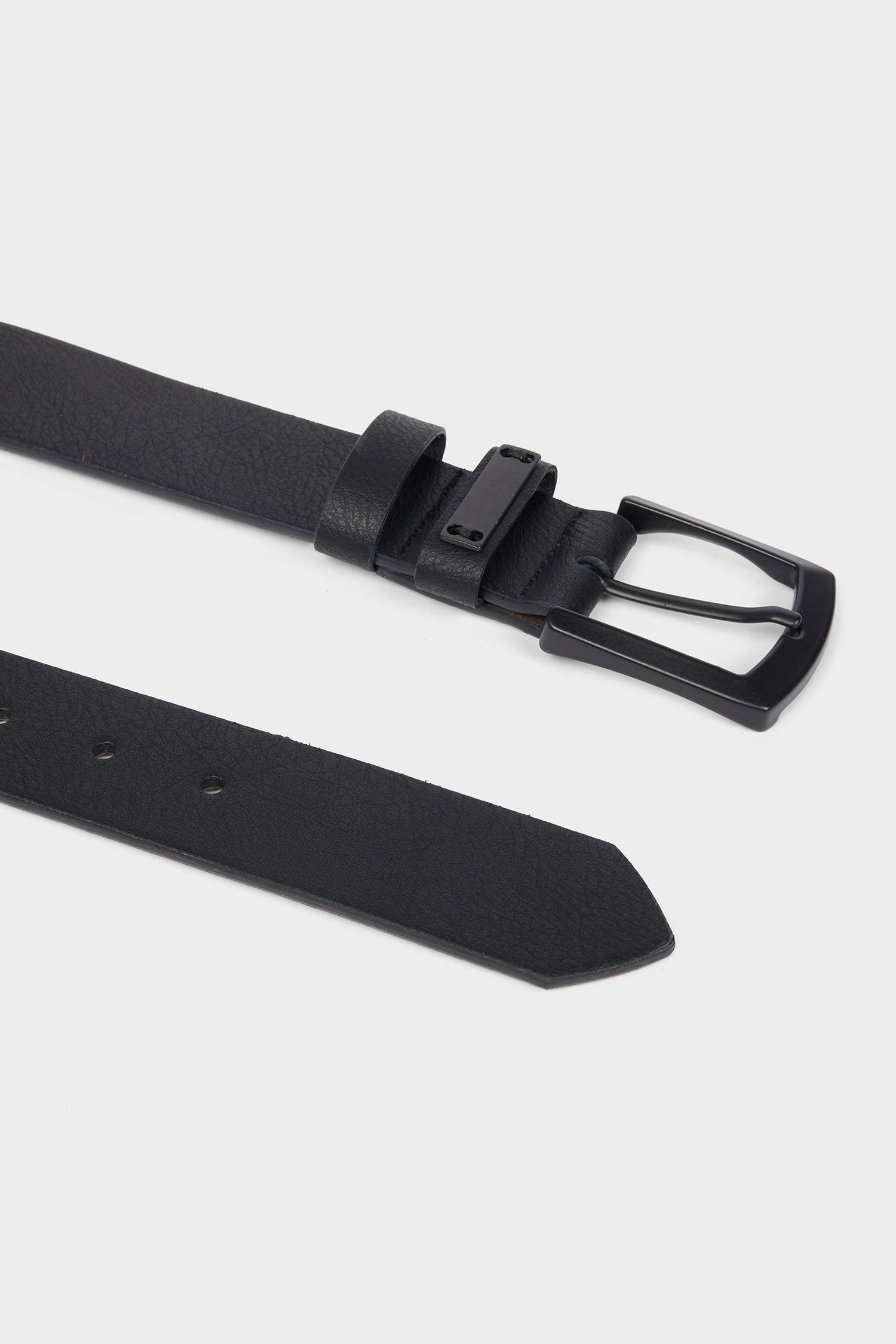 Erkek Dikdörtgen Toka Suni Deri Jean Kemeri