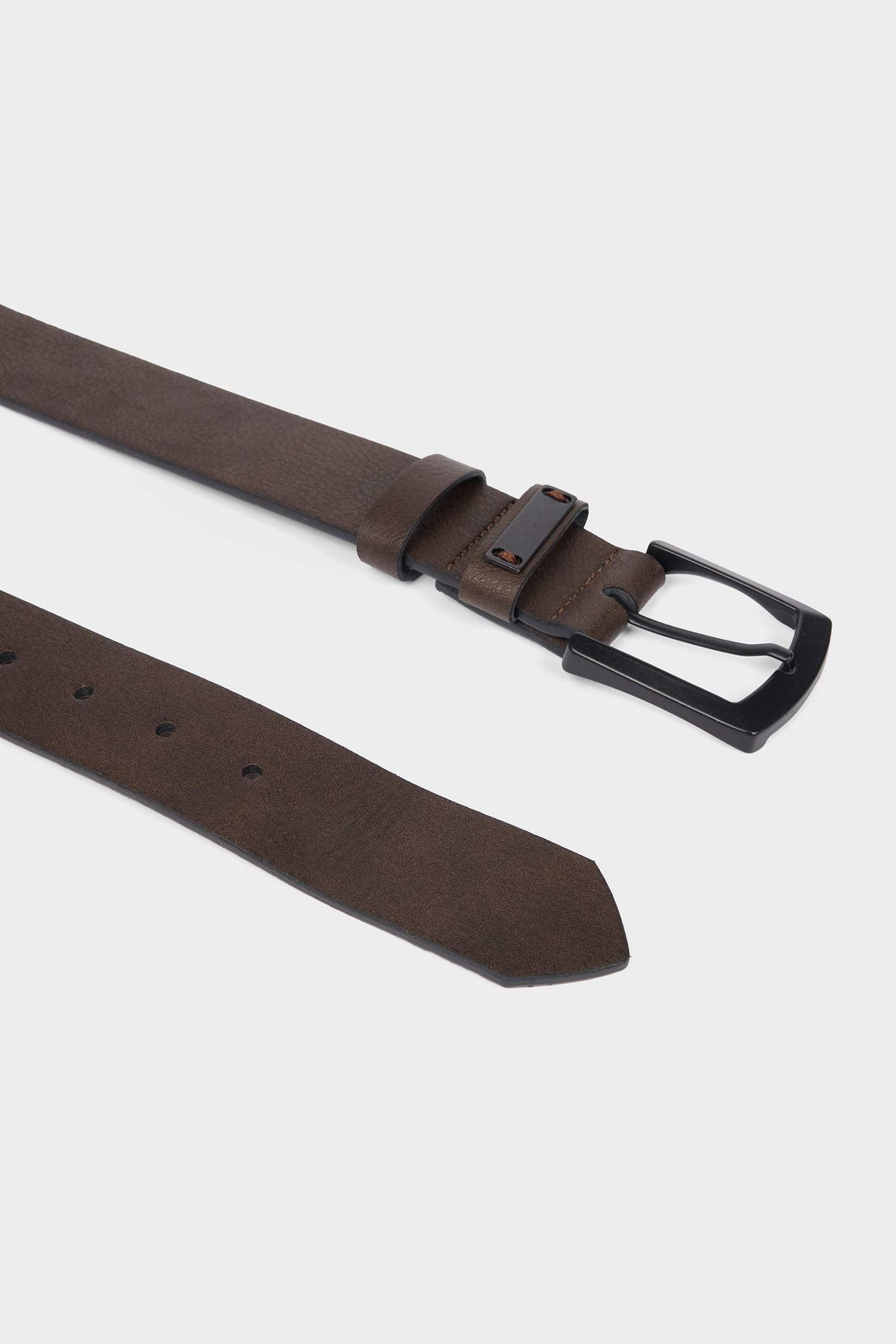 Erkek Dikdörtgen Toka Suni Deri Jean Kemeri