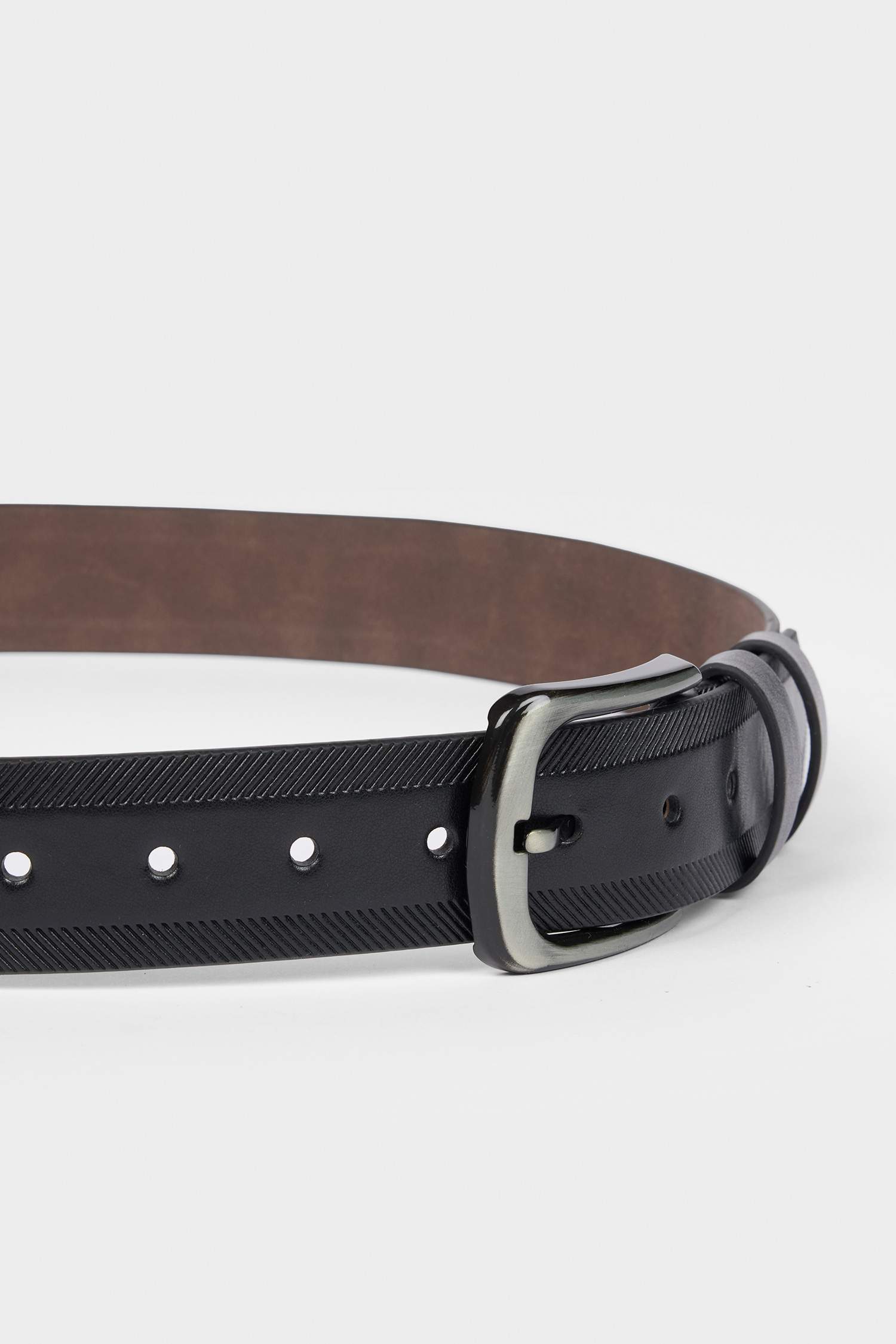 Erkek Dikdörtgen Toka Suni Deri Jean Kemeri