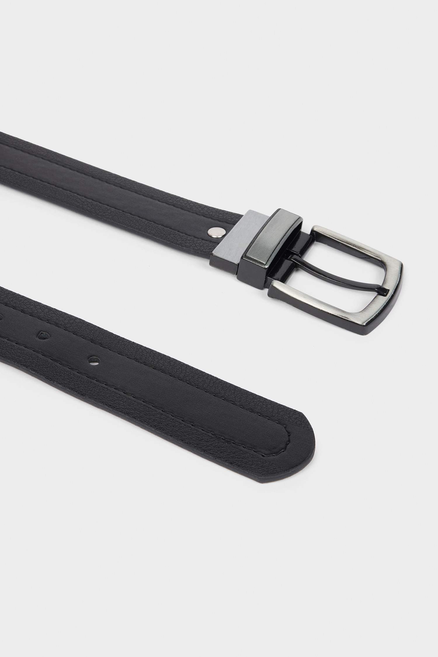 Erkek Çift Taraflı Toka Suni Deri Günlük Kemer