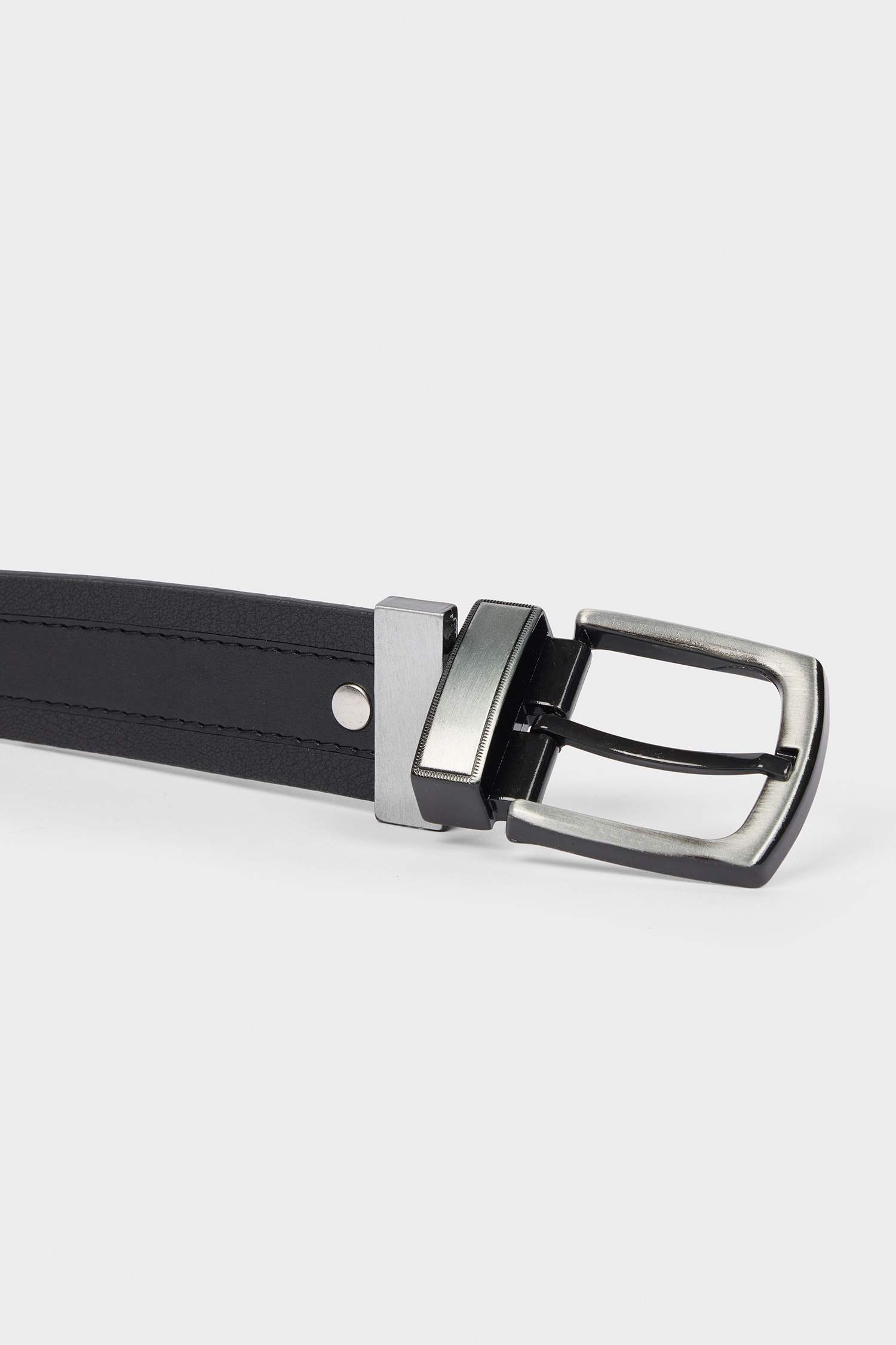 Erkek Çift Taraflı Toka Suni Deri Günlük Kemer