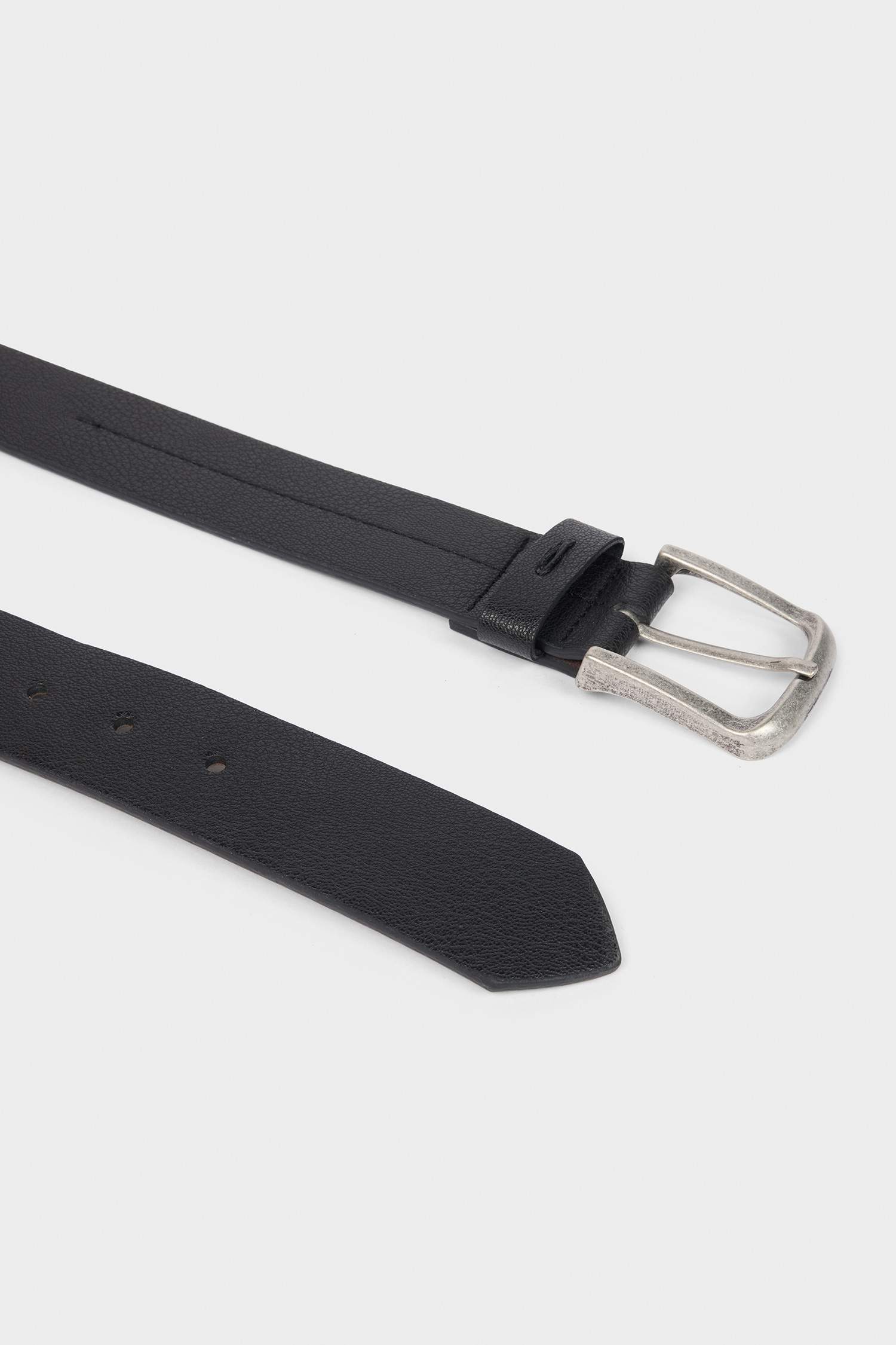 Erkek Dikdörtgen Toka Suni Deri Jean Kemeri