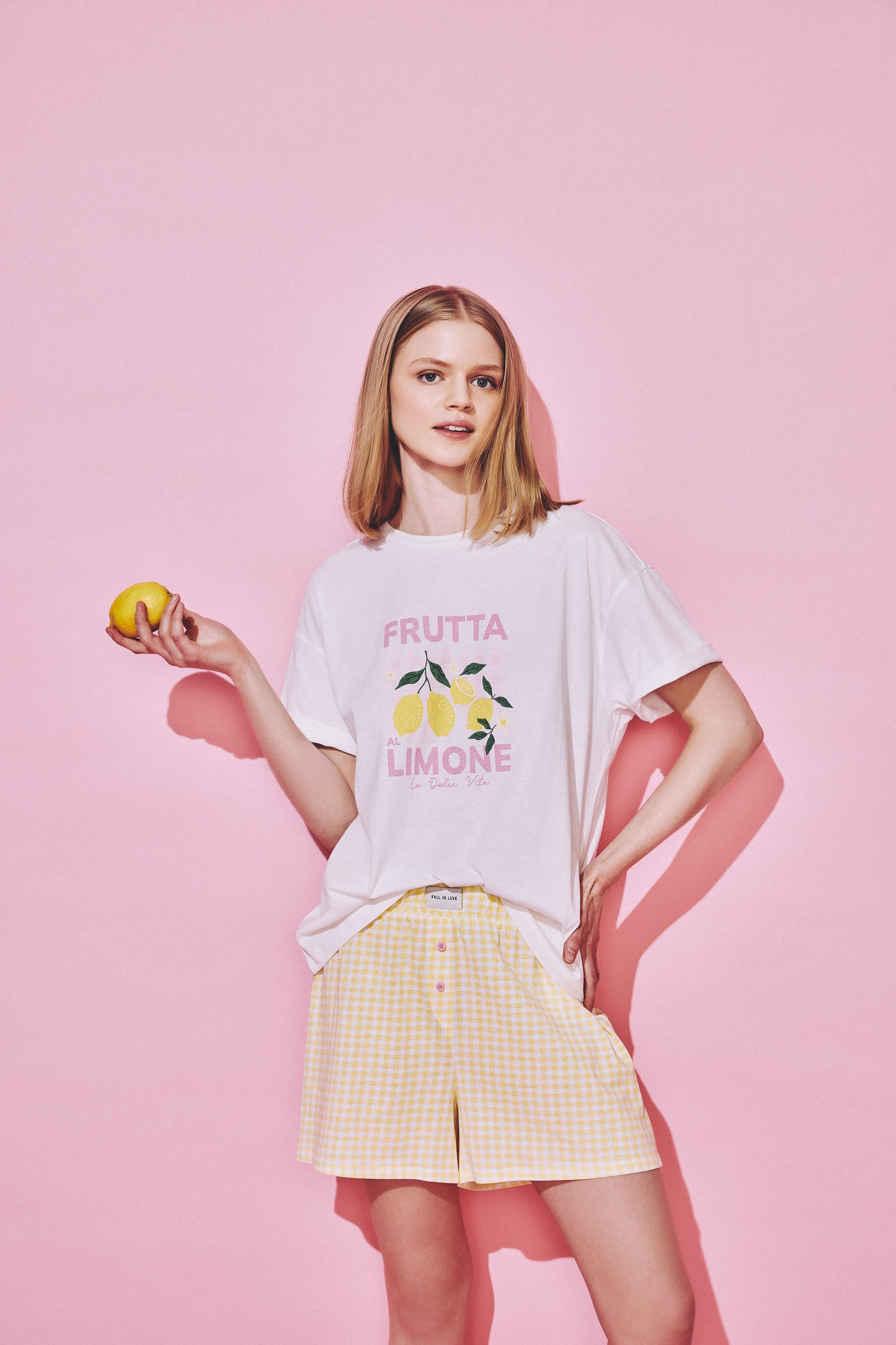 DeFacto %100 Pamuk New Regular Fıt Baskılı Kısa Kollu Üst Şortlu Pijama Takımı görsel 3