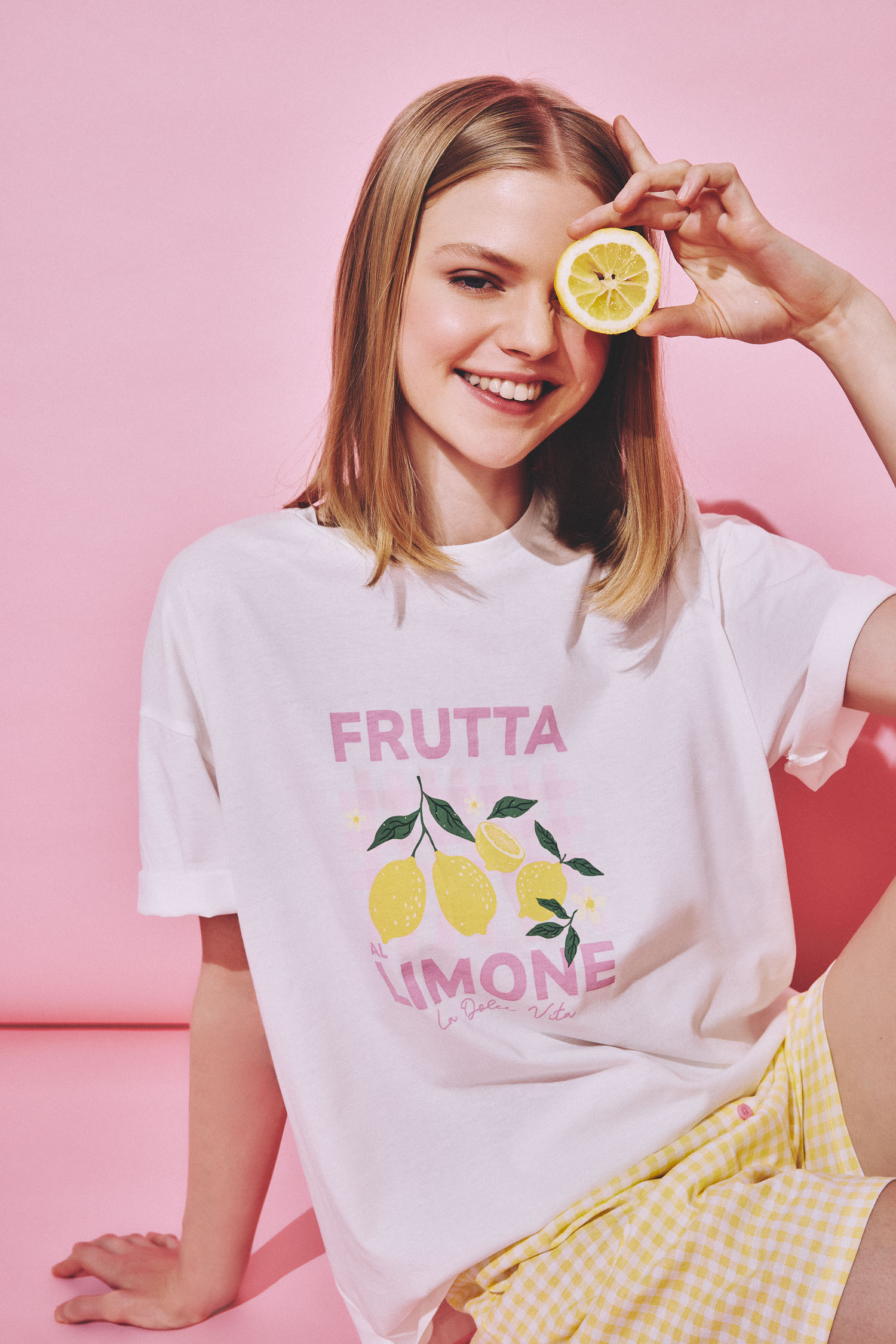 DeFacto %100 Pamuk New Regular Fıt Baskılı Kısa Kollu Üst Şortlu Pijama Takımı görsel 4