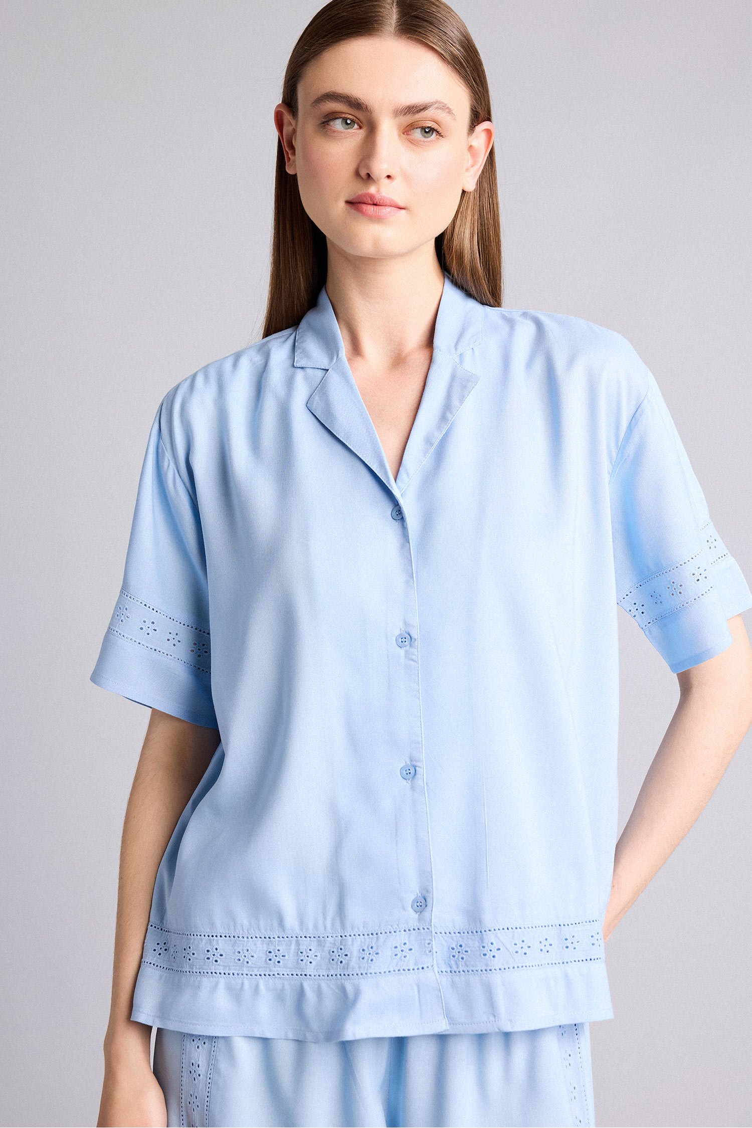 DeFacto Regular Fit Pijama Üst görsel 3