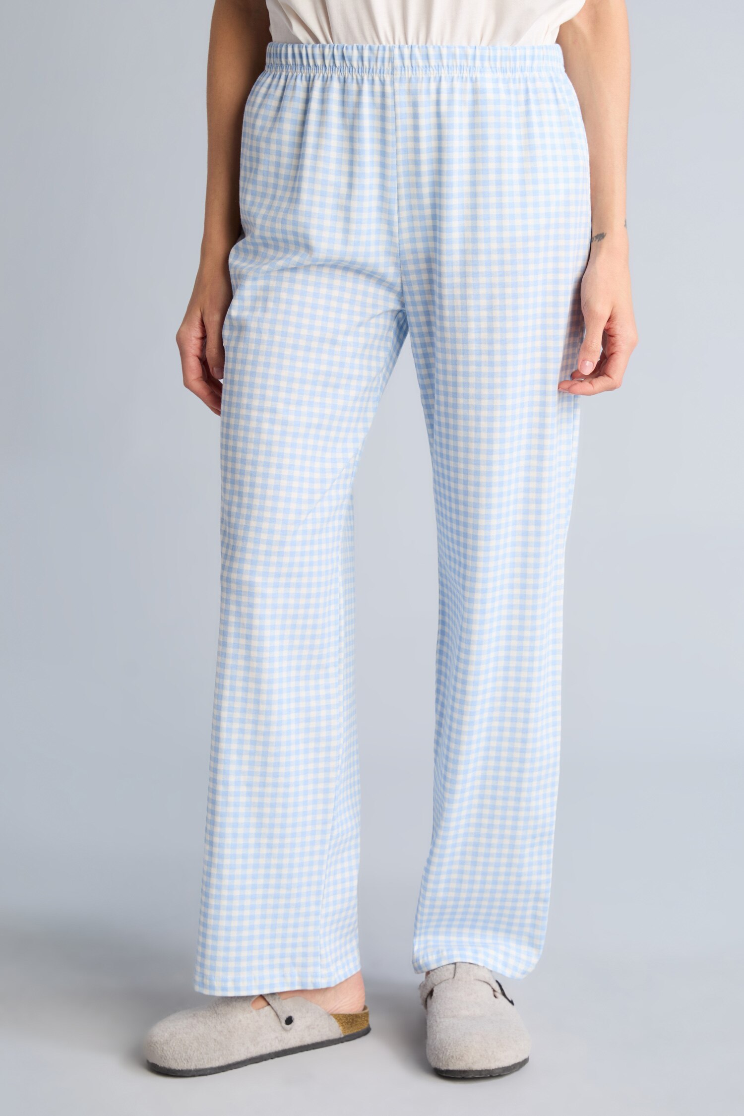 DeFacto Regular Fıt Kısa Kollu 2'li Kareli Pijama Takım görsel 4