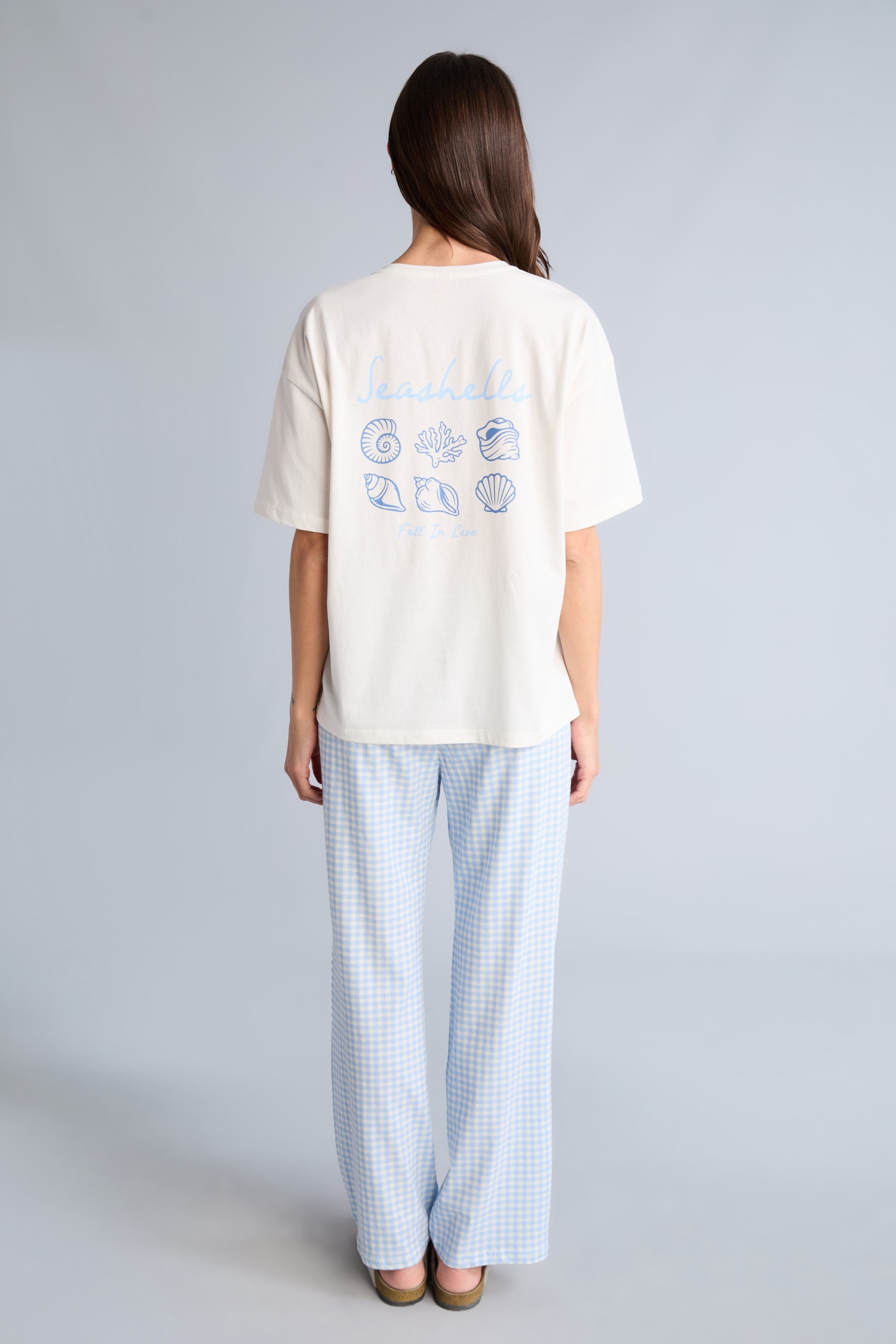 DeFacto Regular Fıt Kısa Kollu 2'li Kareli Pijama Takım görsel 5
