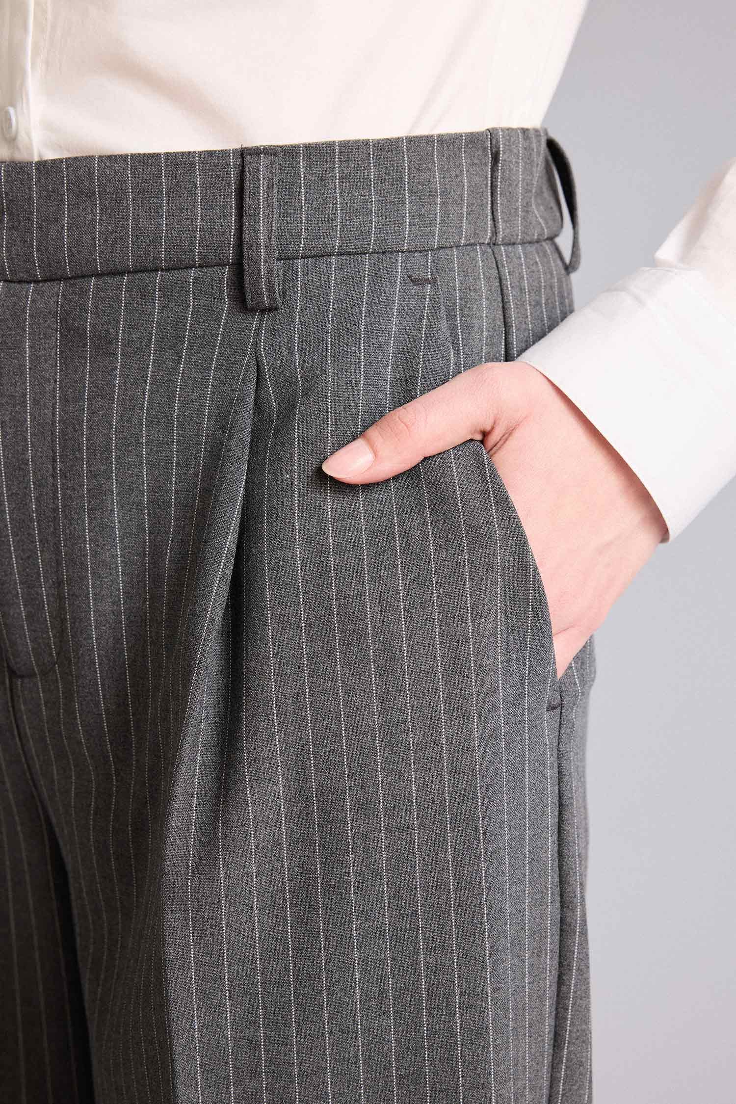 DeFacto Wıde Leg Fermuarlı Yüksek Bel Standart Boy Pantolon görsel 5