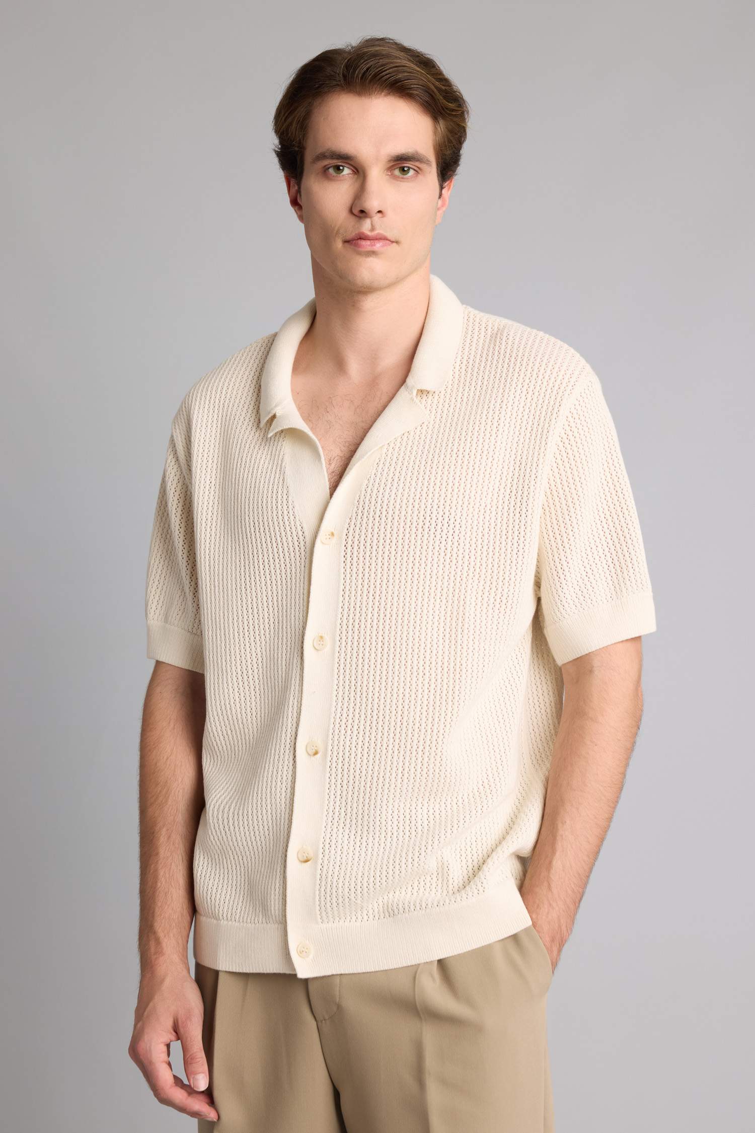 Ekru Erkek Relaxed Fit Polo Tişört 3450608 | DeFacto